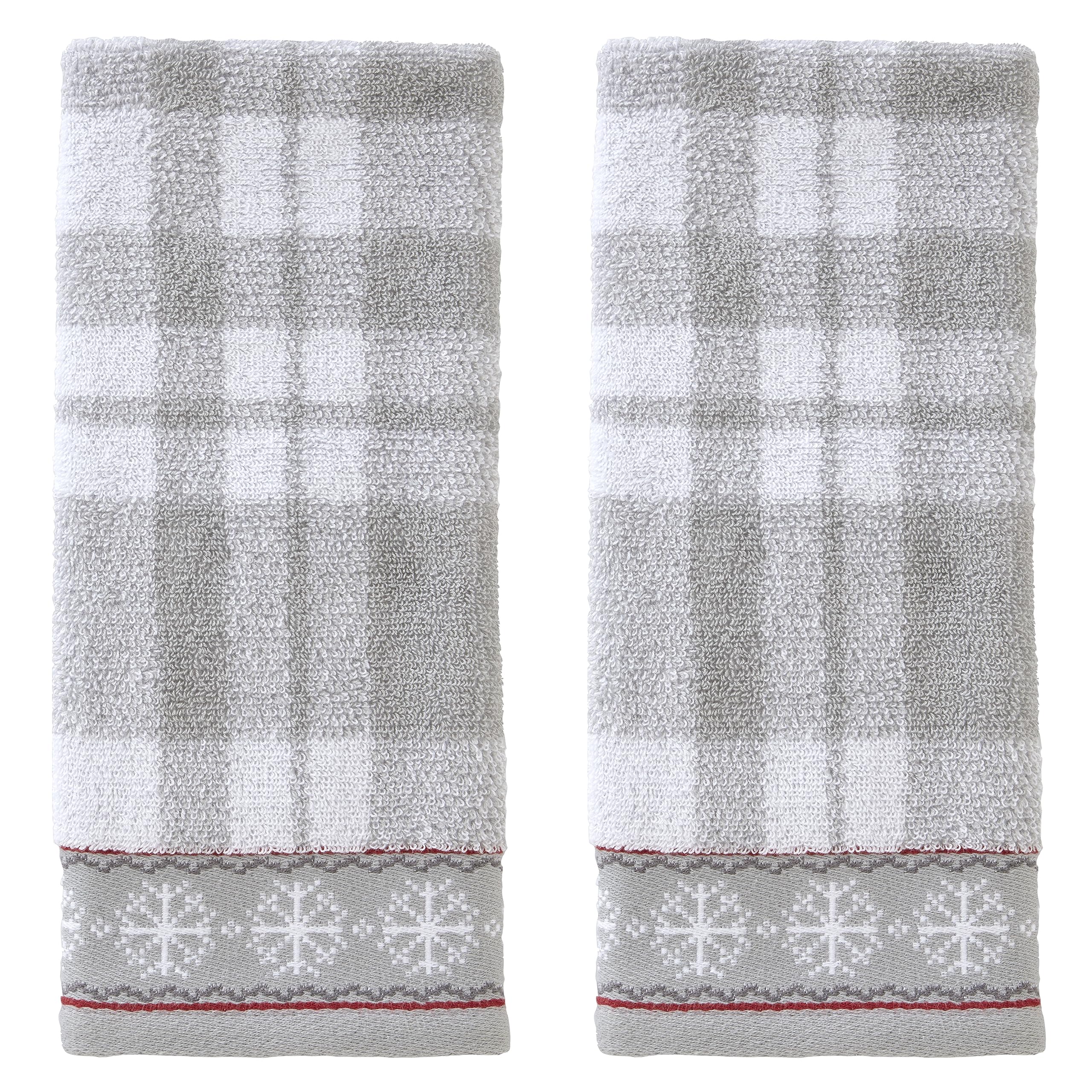 Skl Home Winter/Christmas Whistler Plaid Hand Towel Set For Bath/Kitchen/Bar & Gift, 16'' X 25'', 2 Count