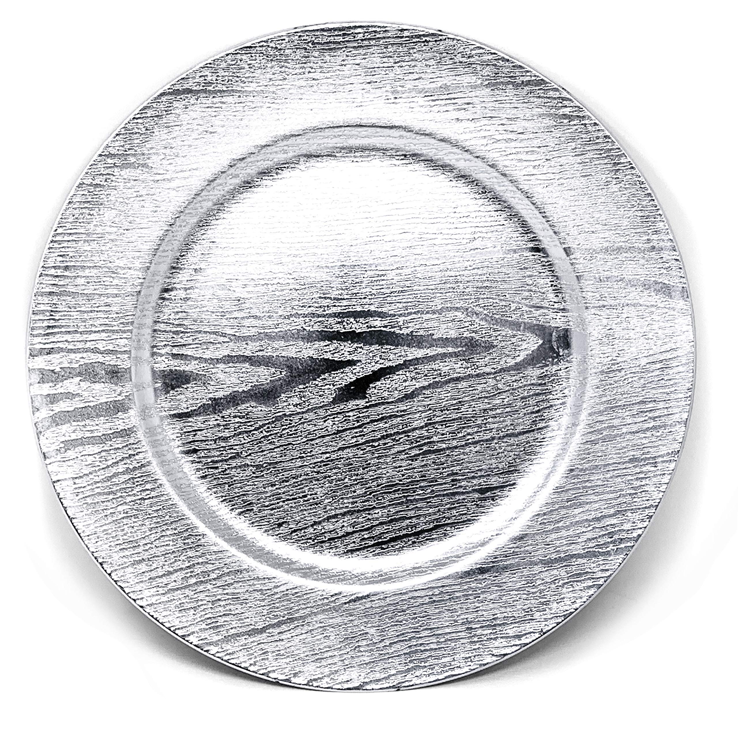 Allgala 13-Inch 6-Pack Heavy Quality Round Charger Plates-Grain Silver-Hd80302