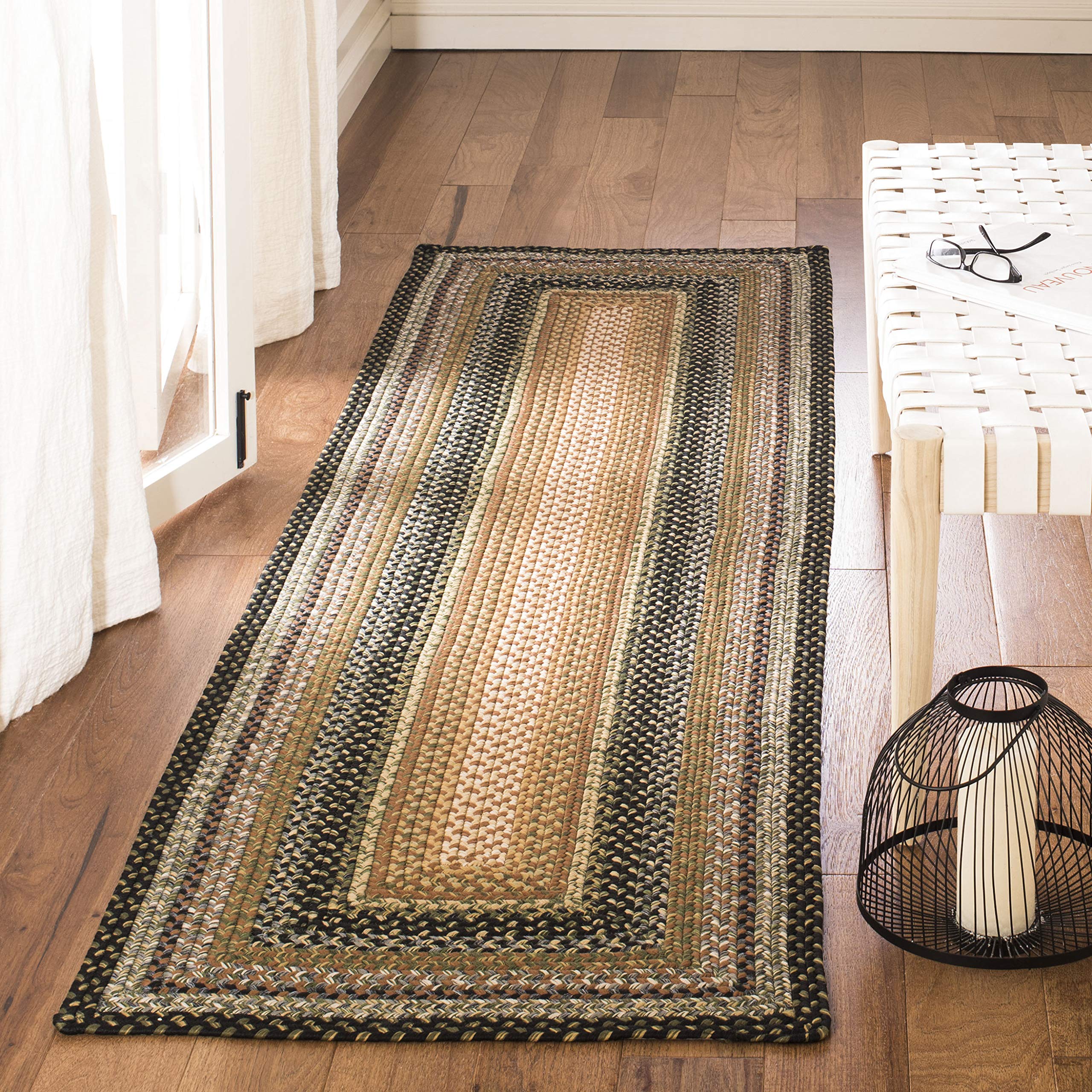 SAFAVIEH Braided Collection 23 x 6 Multi BRD308A Handmade Country Cottage Reversible Runner Rug