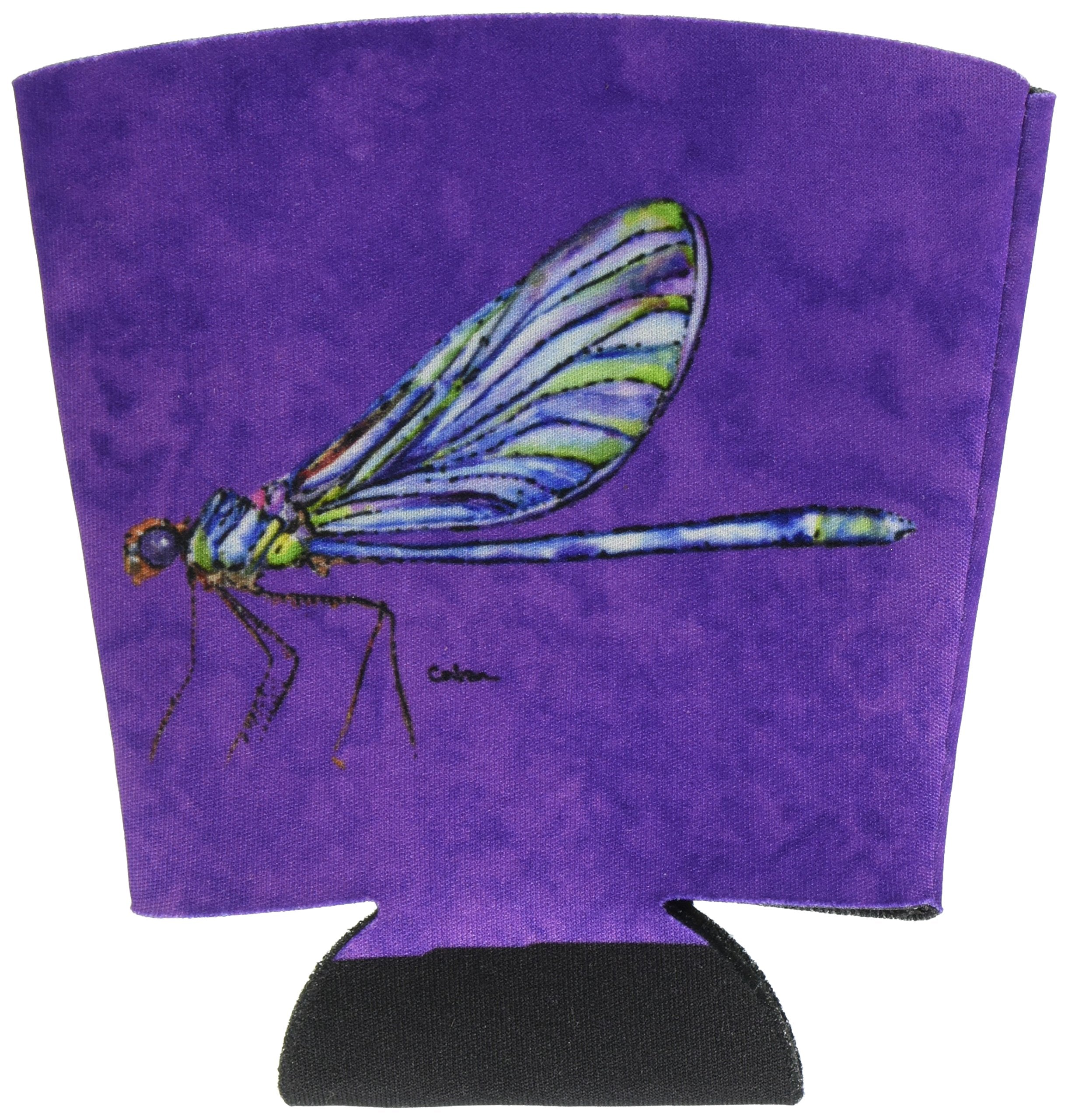 Dragonfly on Purple Red Solo Cup Beverage Insulator Hugger