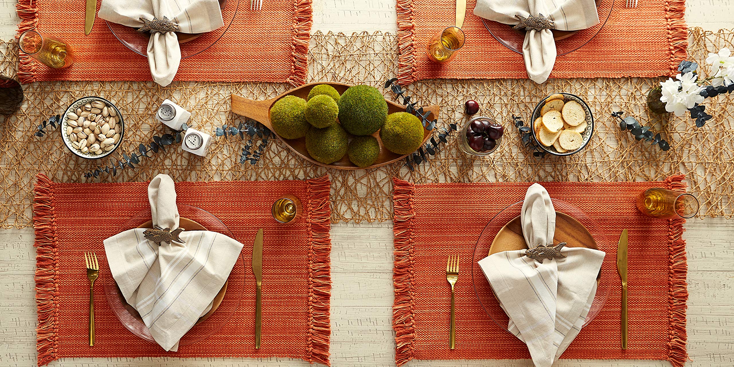 DII Variegated Spice Fringe Placemat (Set of 6)