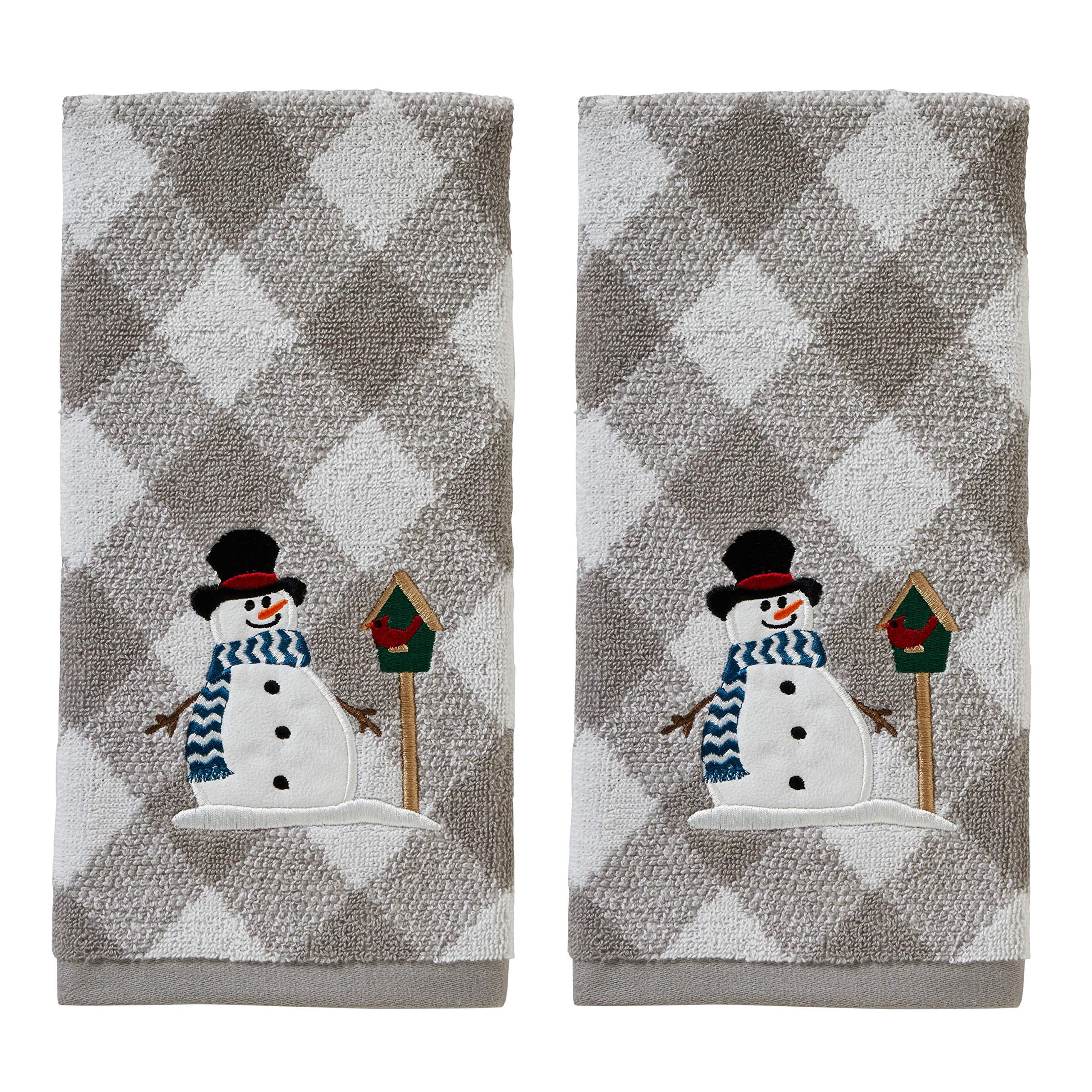 Skl Home Snowman & Birdhouse Hand Towel Set, Gray