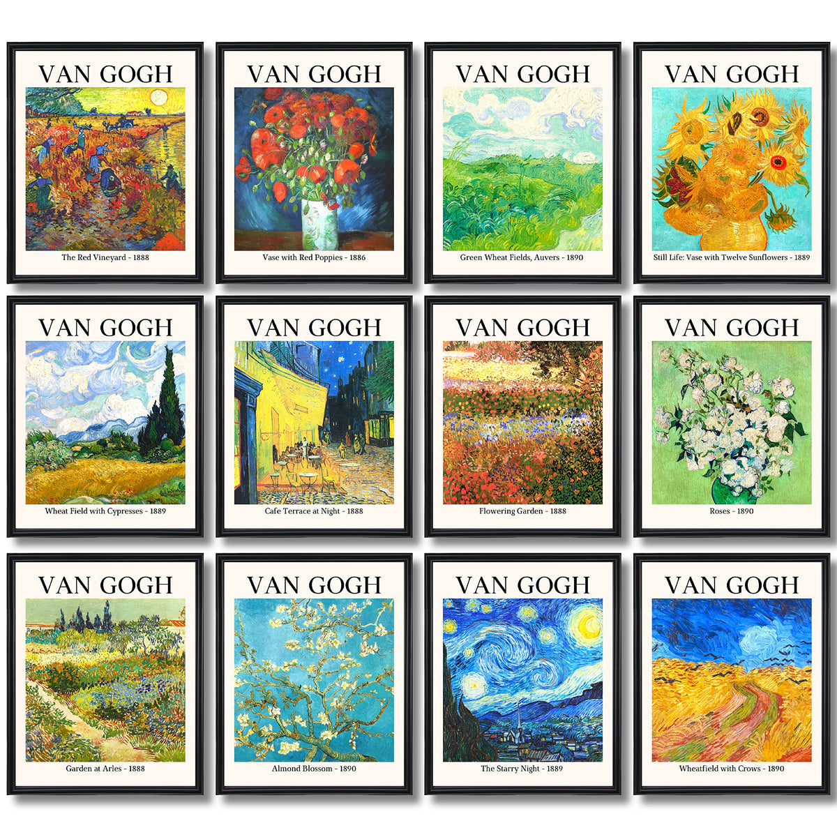 97 Decor Vincent Van Gogh Wall Art - Van Gogh Art Posters, Van Gogh Sunflowers Starry Night Prints, Famous Artist Paintings Impr