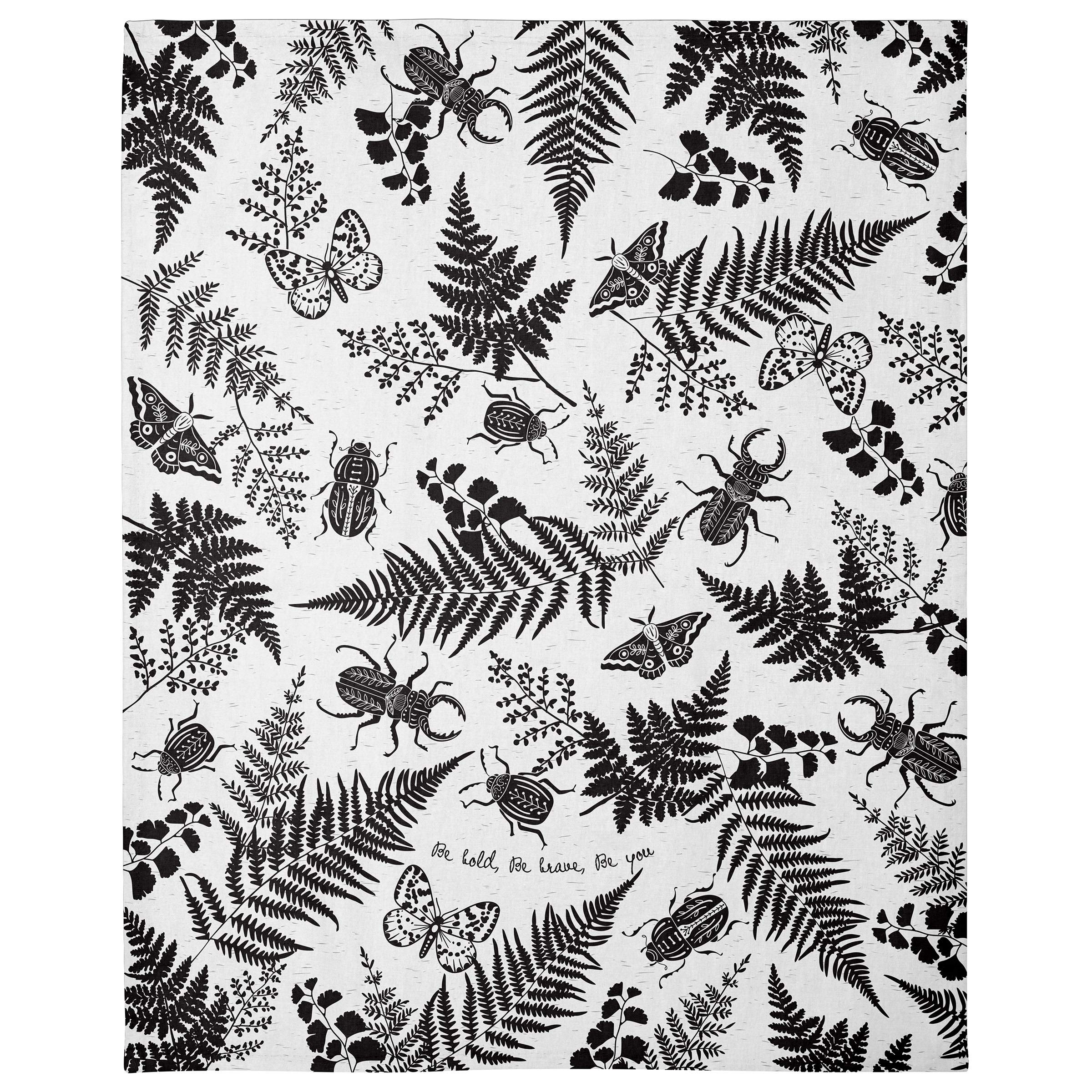 Karma Gifts Black And White Boho Tea Towels, 28'' L X 20'' W, Beetle