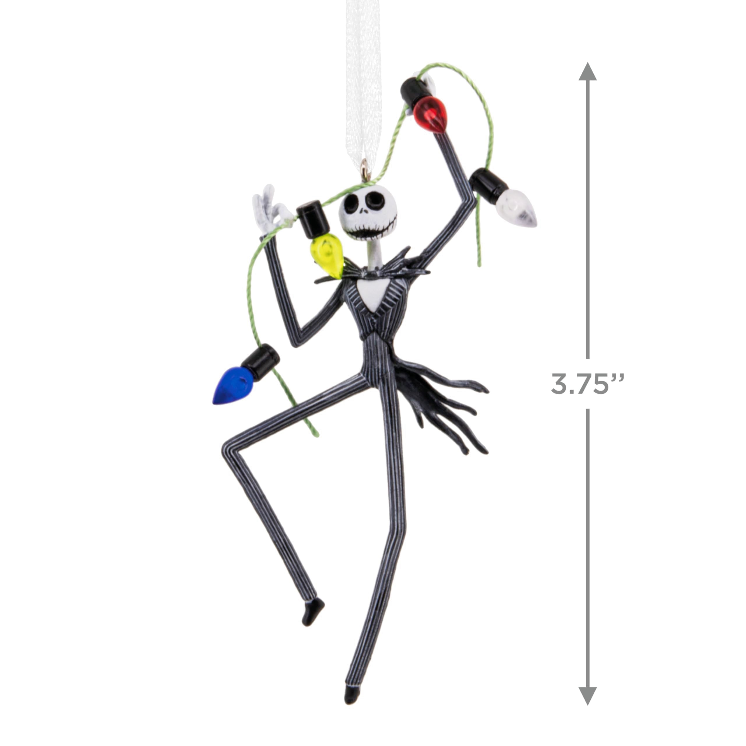 Hallmark Disney Tim Burton's Jack Skellington Christmas Ornament with Lights, Plastic, 3HCM4226, Gifts for Disney Fans