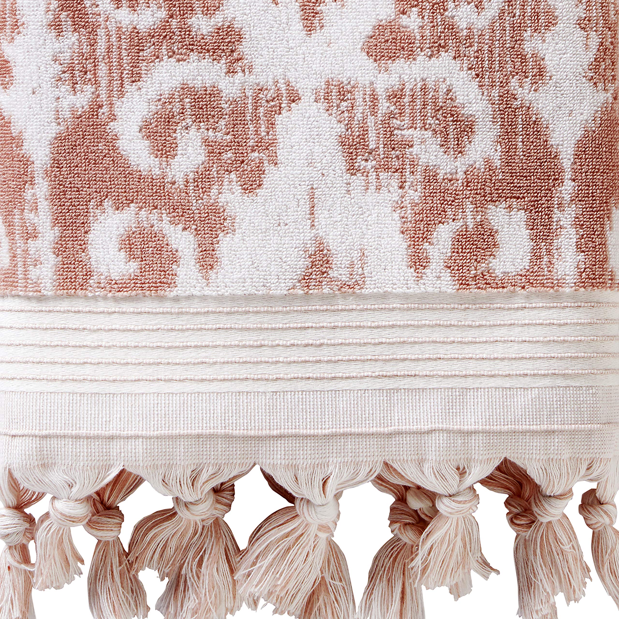 Skl Home Mirage Fringe 100% Turkish Cotton Bath Towel, Blush