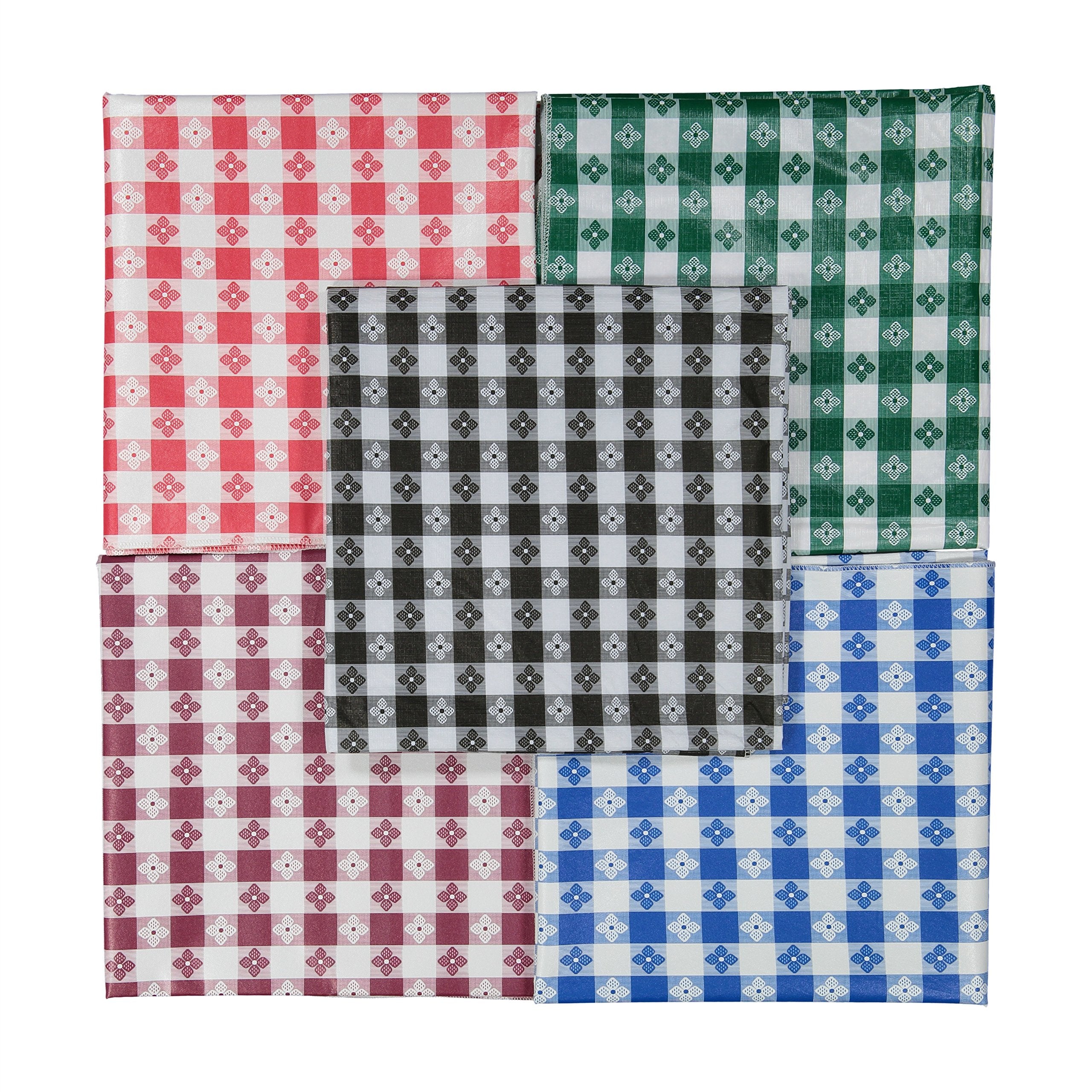 Yourtablecloth Checkered Vinyl Tablecloth With Flannel Backing For Restaurants, Picnics, Bistros, Indoor And Outdoor Dining (Blu