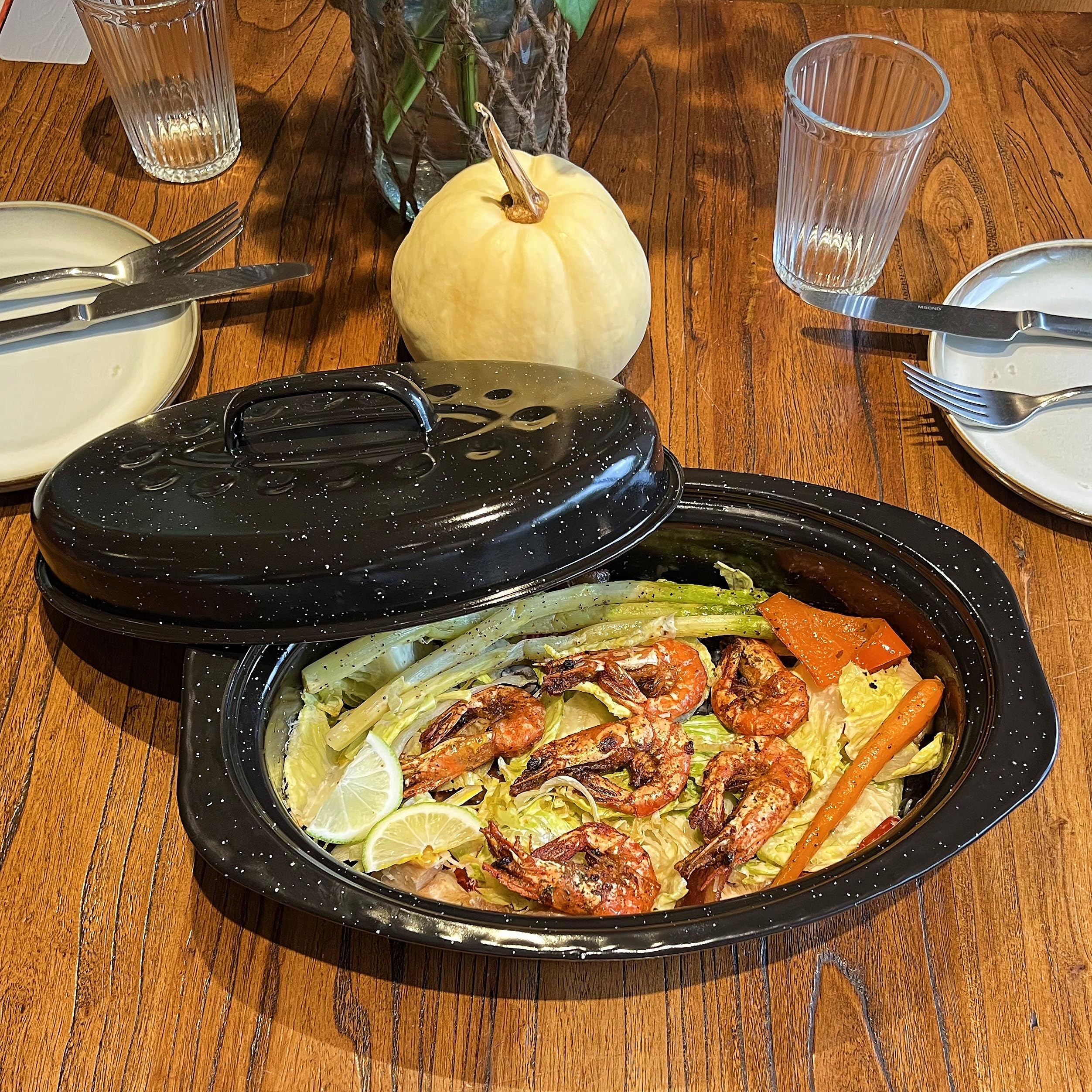 13?Enamel Roaster With Lid Oval Roasting Pan For Oven with 11 Inner Diameter Broiler Pan Suitable For Dining With Two People Hig