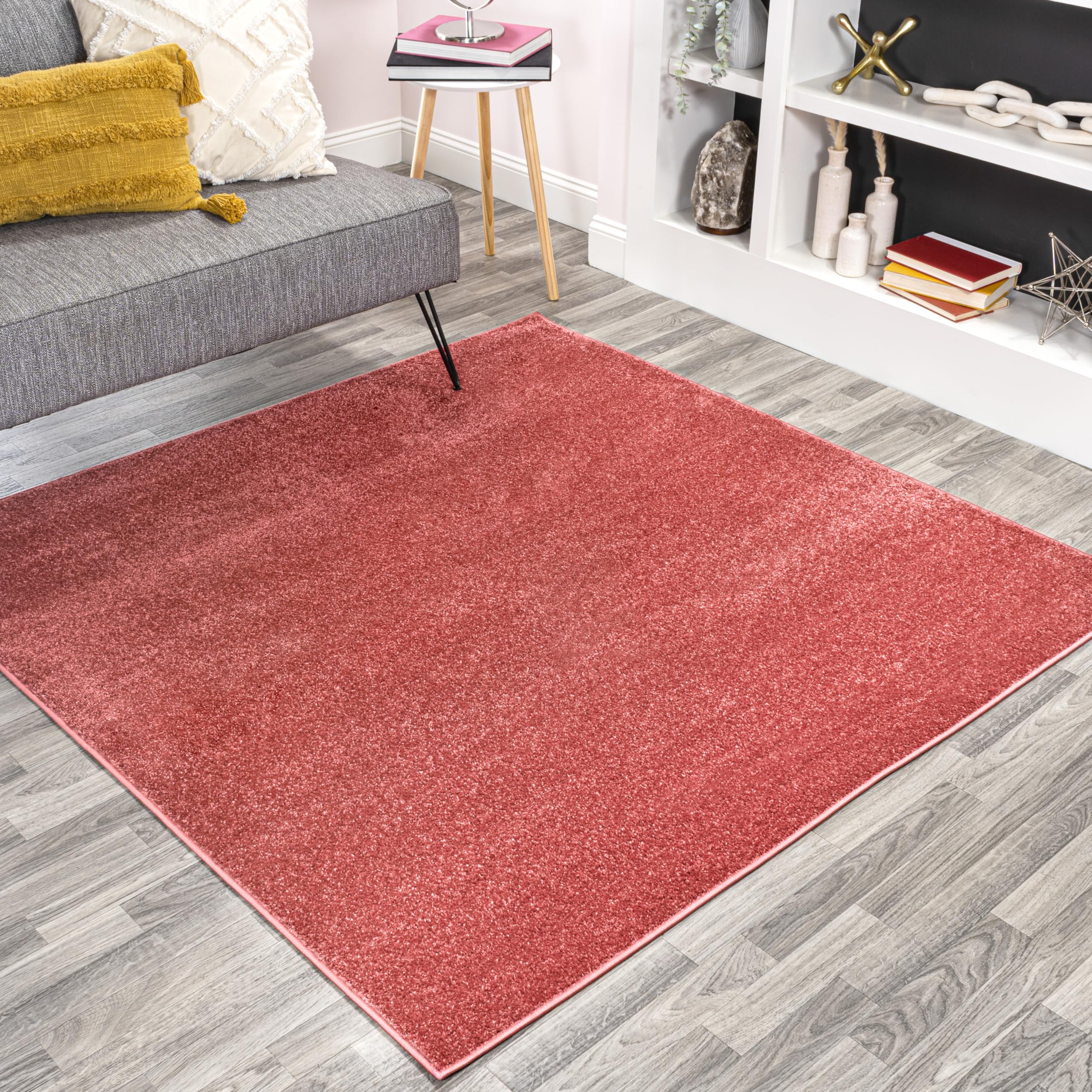 JONATHAN Y SEU100E-7SQ Haze Solid Low-Pile Area Rug, Coastal, Bohemian, Minimalist, Classic, Farmhouse, Casual, Glam for Living 