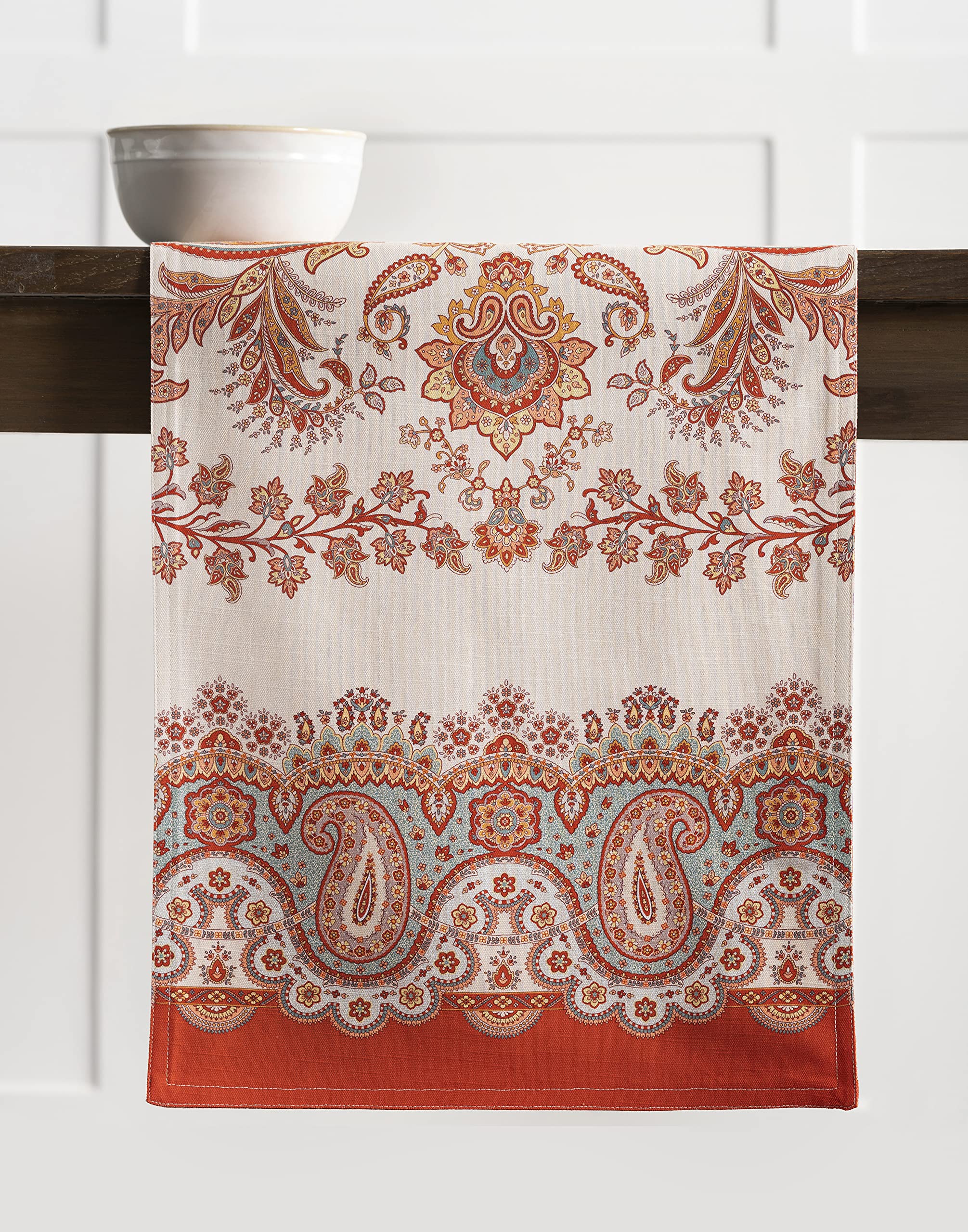 Maison D' Hermine Tablerunner 100% Cotton Table Runner Decorative Table Runners, Home, Wedding, Buffet & Camping, Cachemire