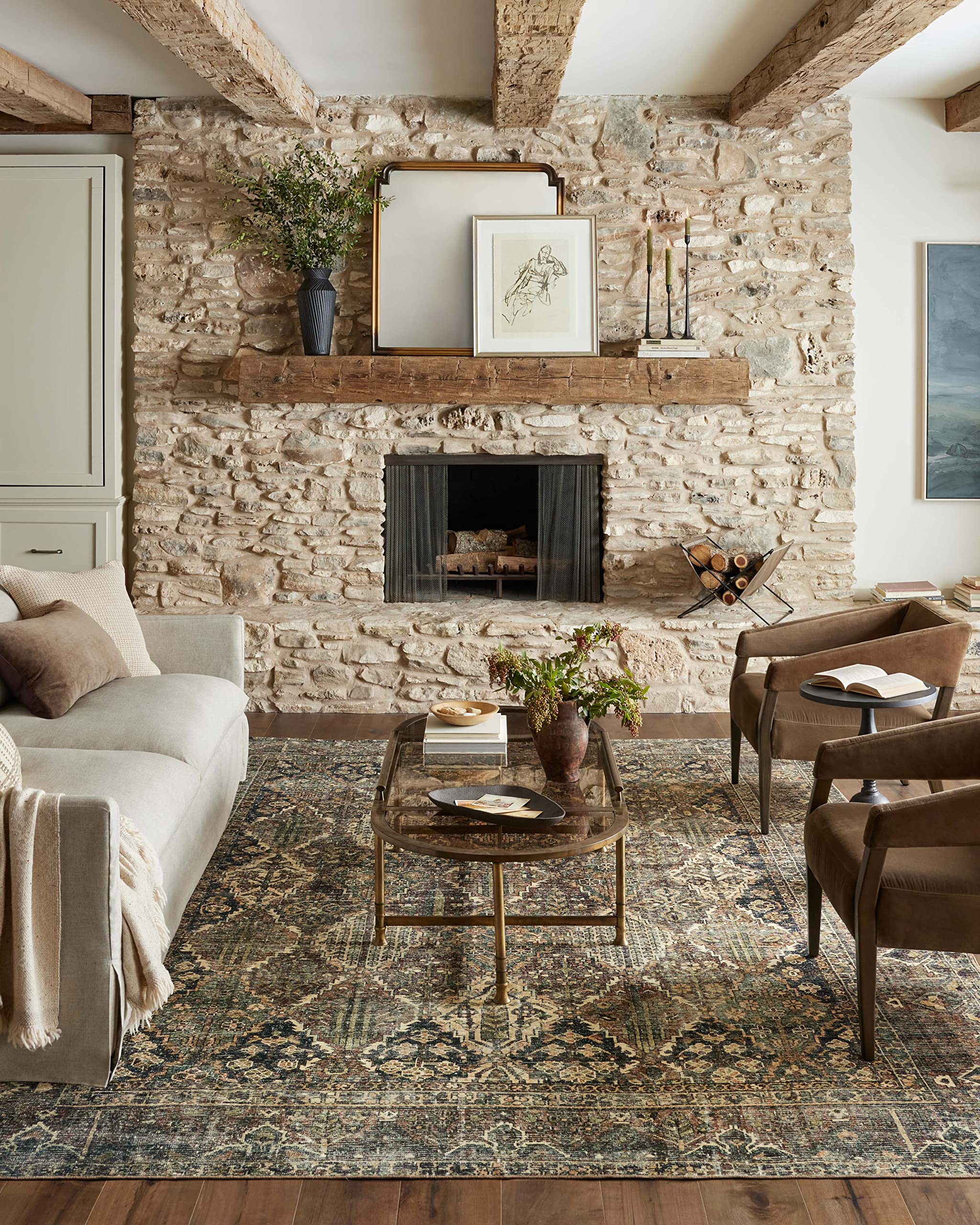 Loloi Magnolia Home by Joanna Gaines x Banks Spice/Blue 3-6 x 5-6 Accent Rug