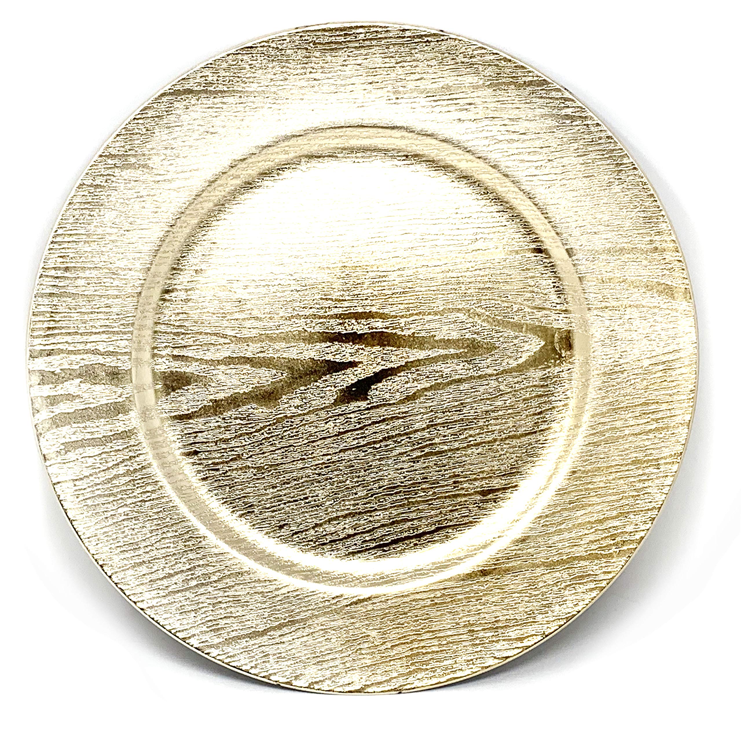 Allgala 13-Inch 6-Pack Heavy Quality Round Charger Plates-Grain Gold-Hd80301