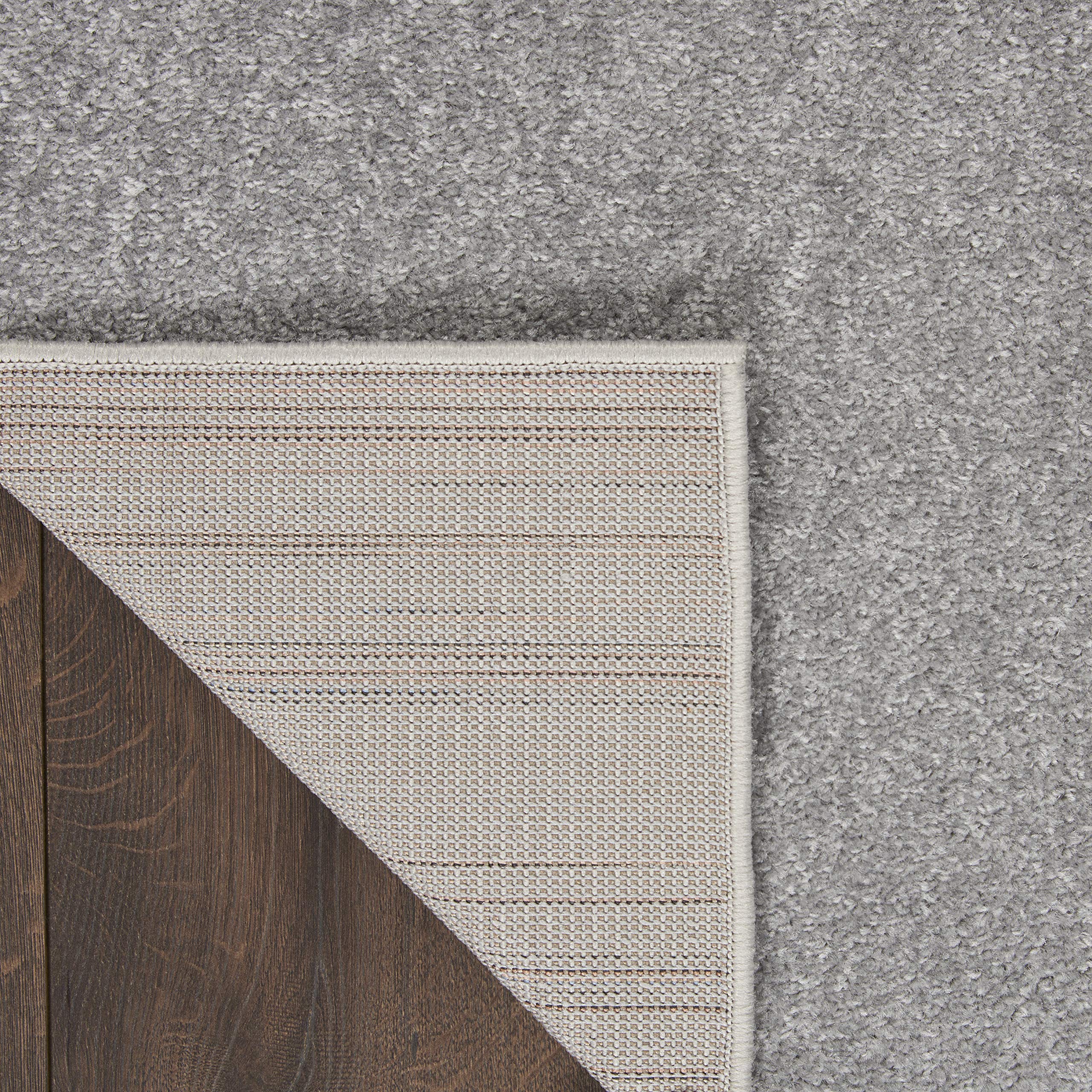 Nourison Home Essentials Solid Contemporary Silver Grey 4 X 6 Area Rug , 4 X 6