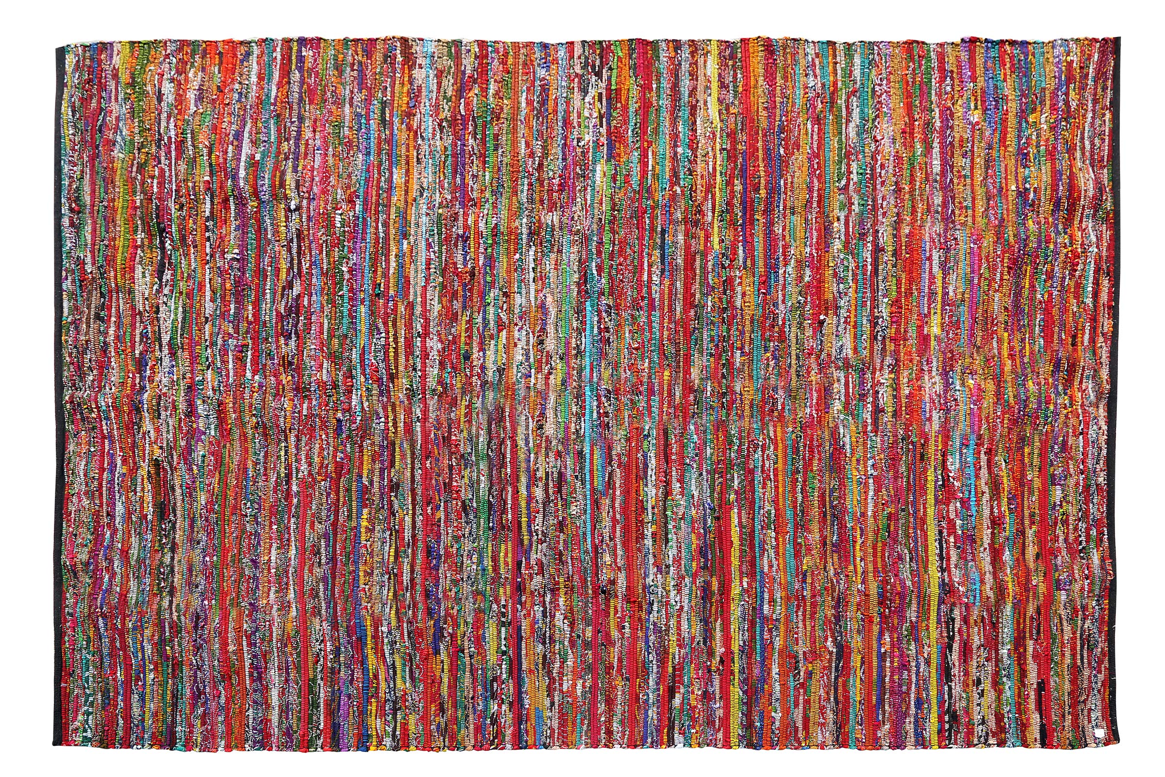 Cotton Multi Chindi Hand Woven Rugs 36X60 Inch Multi Color-Cotton Chindi Rag Rug - 3x5 Feet Rectangle Hand Braided Bohemian Colo