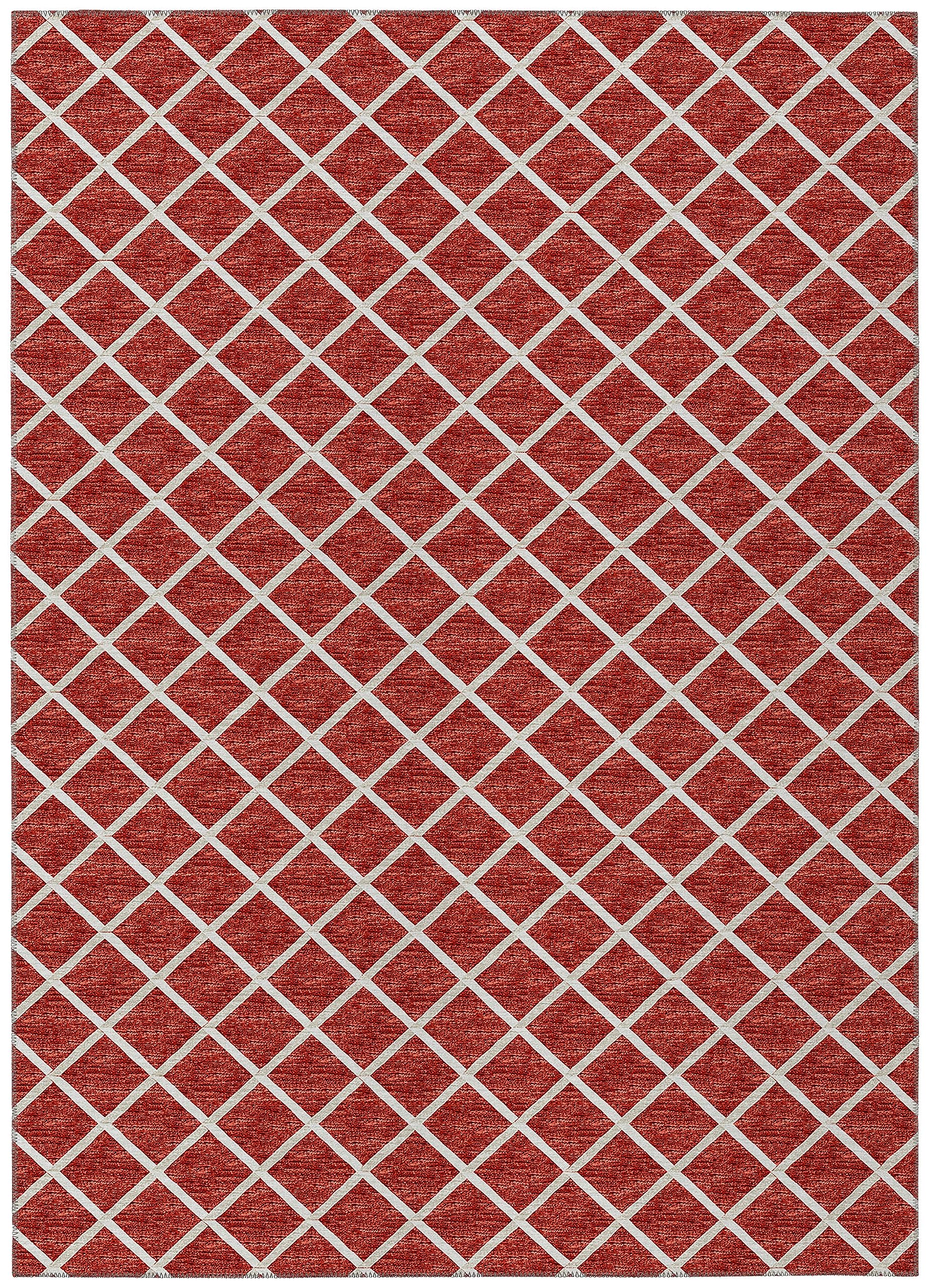 Dalyn Rugs York YO1 Red 9 x 12 Indoor Outdoor Area Rug, Easy Clean, Machine Washable, Non Shedding, Bedroom, Living Room, Dini