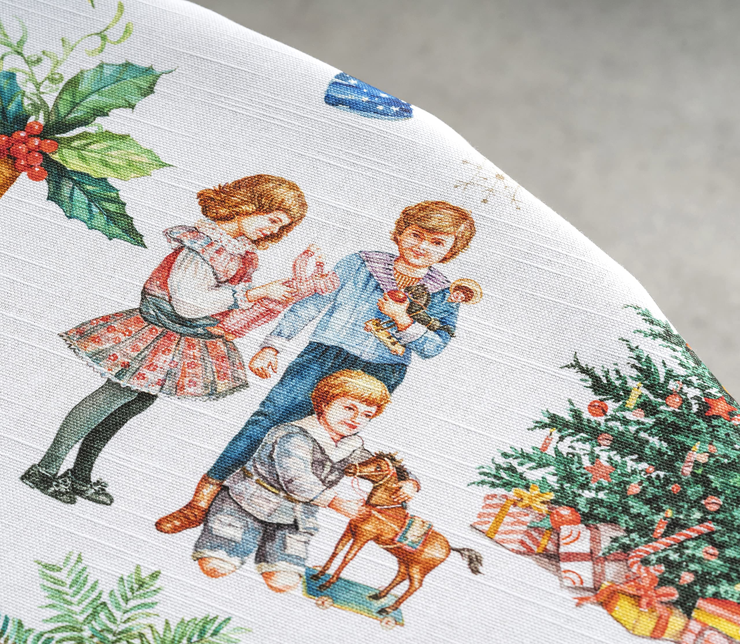 Maison D Hermine Chromo 100% Cotton Tablecloth Kitchen Dining Table Cloth For Round Tables Farmhouse Tabletop Cover For Parties,