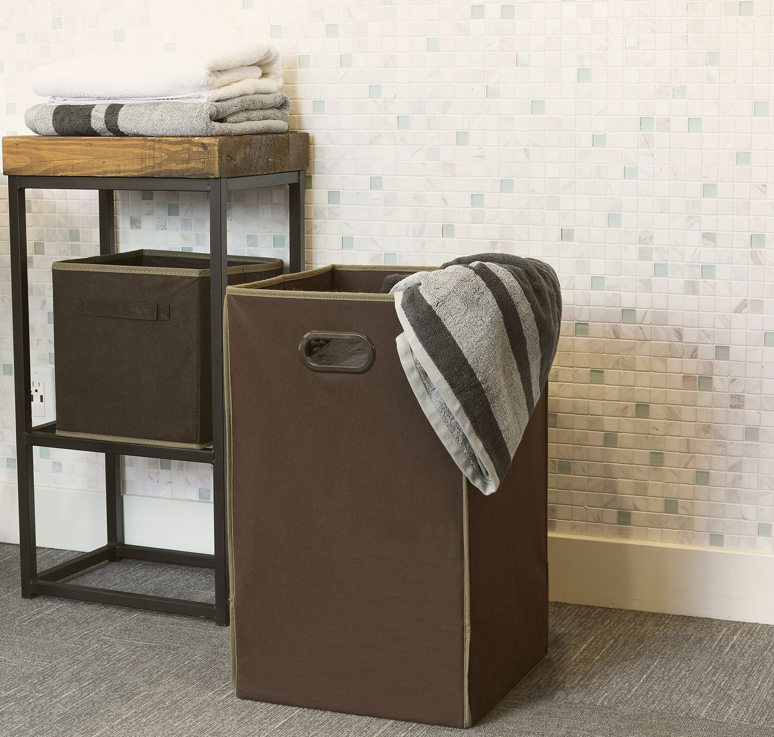 Simple Houseware Foldable Closet Laundry Hamper Basket, Brown