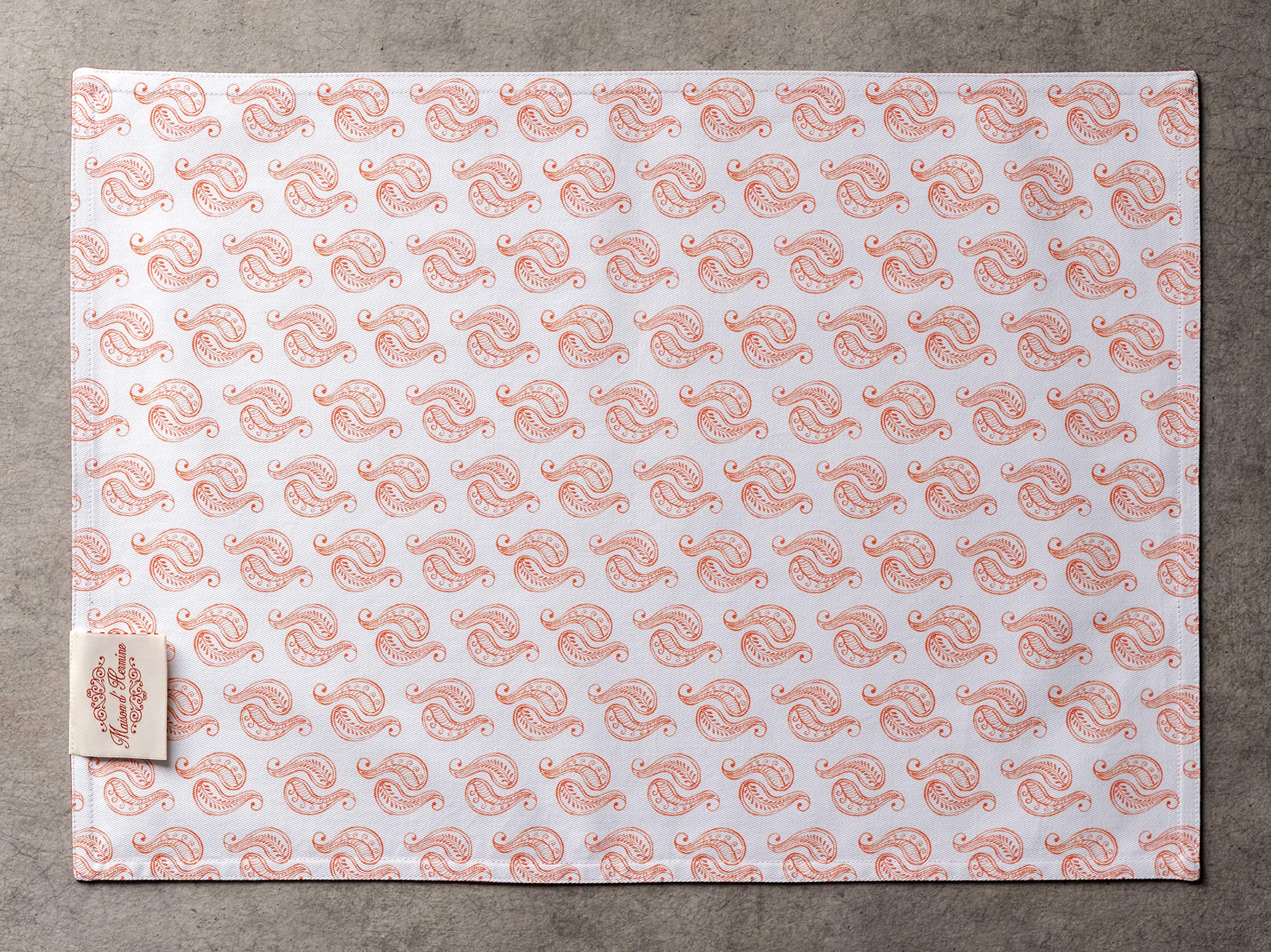 Maison D' Hermine Placemats 100% Cotton Decorative Cloth Place Mat Washable Dinner Placemat, Holiday, Dinner, Wedding & Dining,