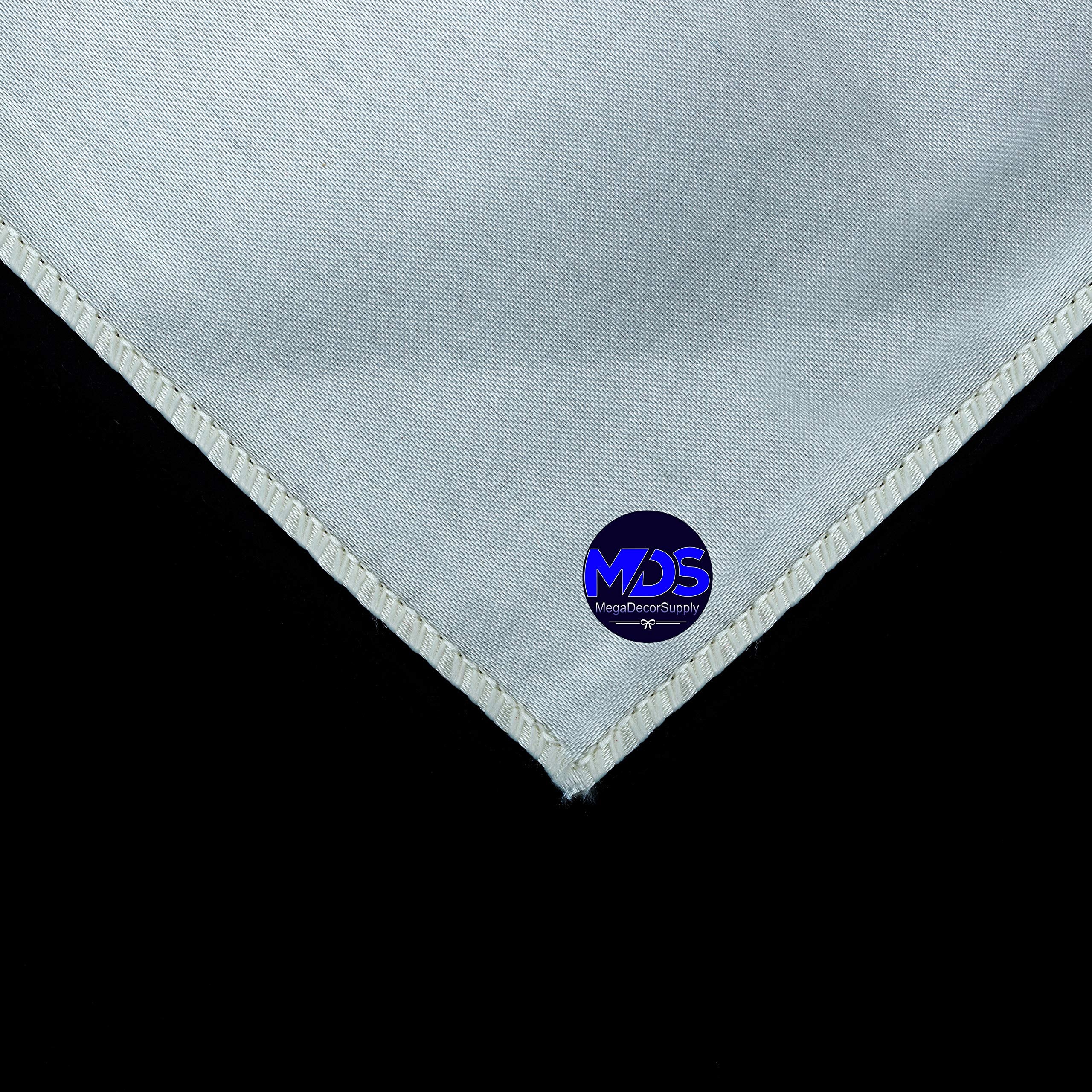 Mds Pack Of 25 Wedding Satin 12''X 12'' Square Dinner Napkin Or Handkerchief For Wedding Banquet Decoration - Cream