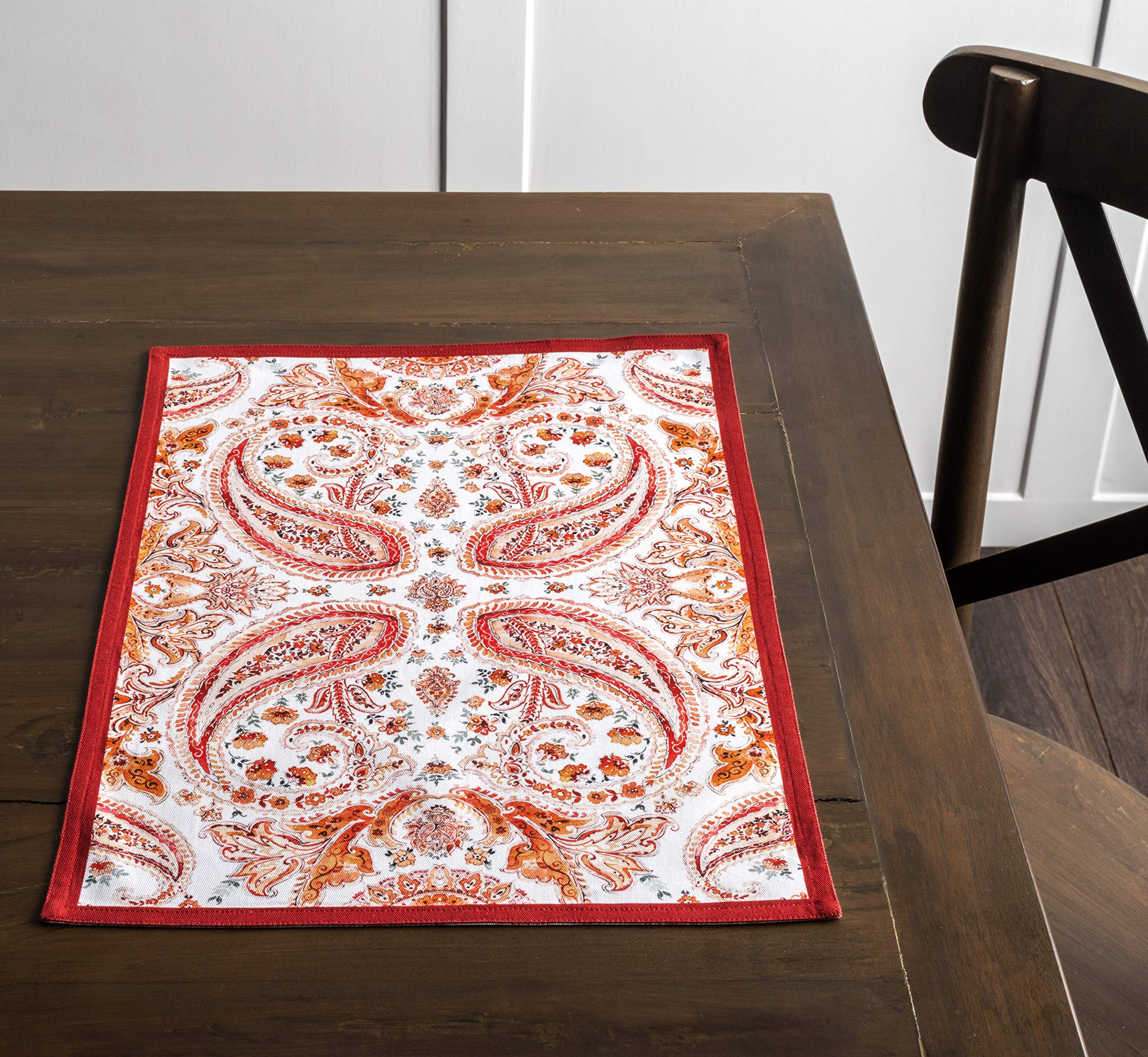 Maison D' Hermine Placemats 100% Cotton Decorative Cloth Place Mat Washable Dinner Placemat, Holiday, Dinner, Wedding & Dining,