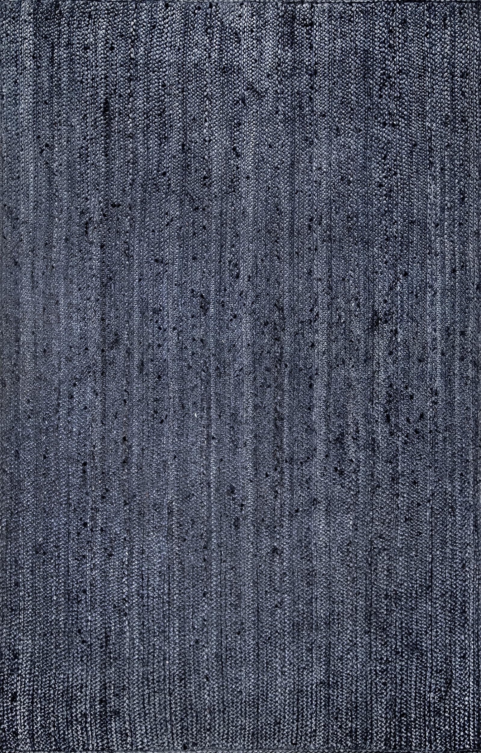 nuLOOM 3x5 Rigo Jute Hand Woven Area Rug, Navy, Solid Farmhouse Design, Natural Fiber, For Bedroom, Living Room, Dining Room, Ha