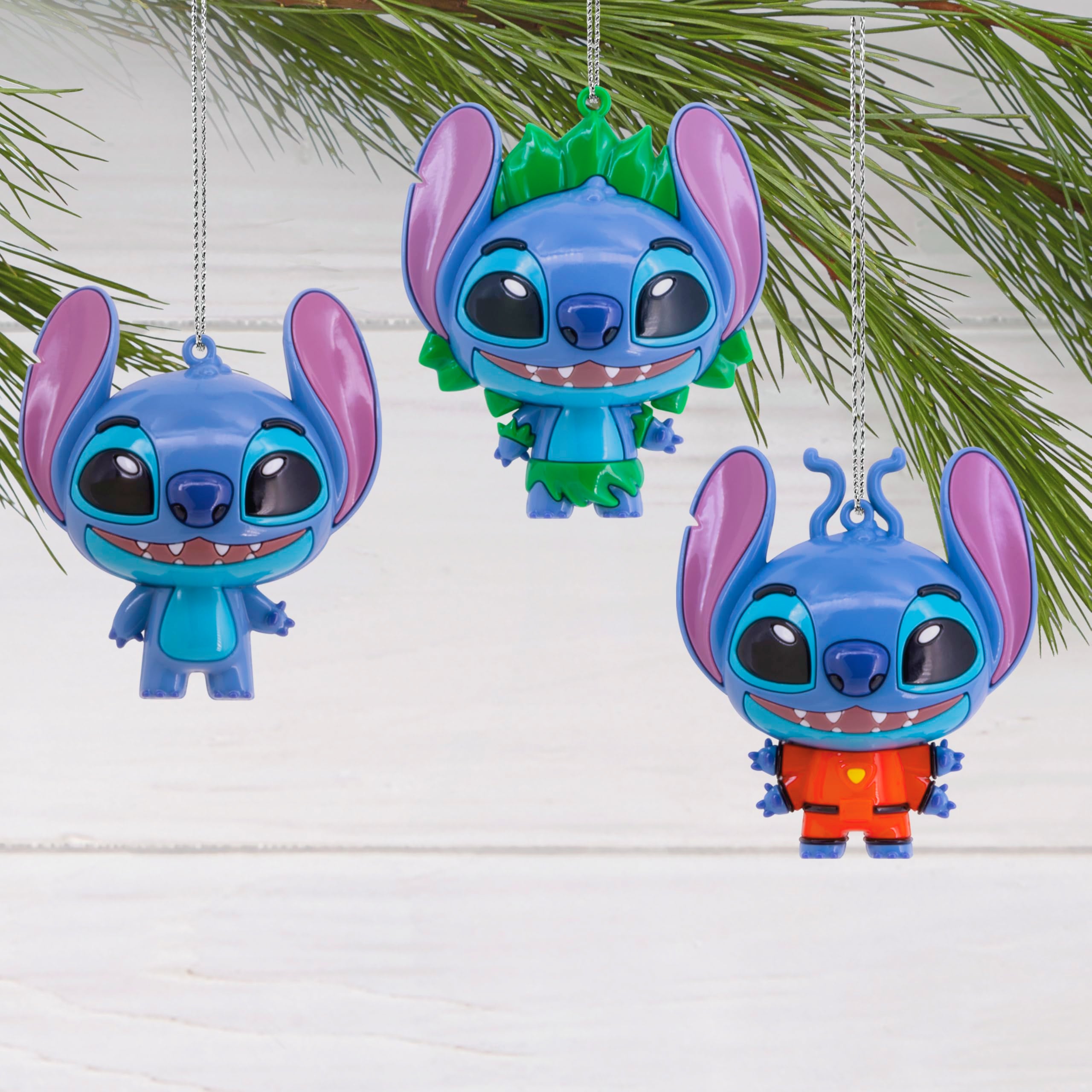 Hallmark Disney Stitch Series 1 Mystery Christmas Ornaments, Shatterproof, Set of 2, Gifts for Disney Fans