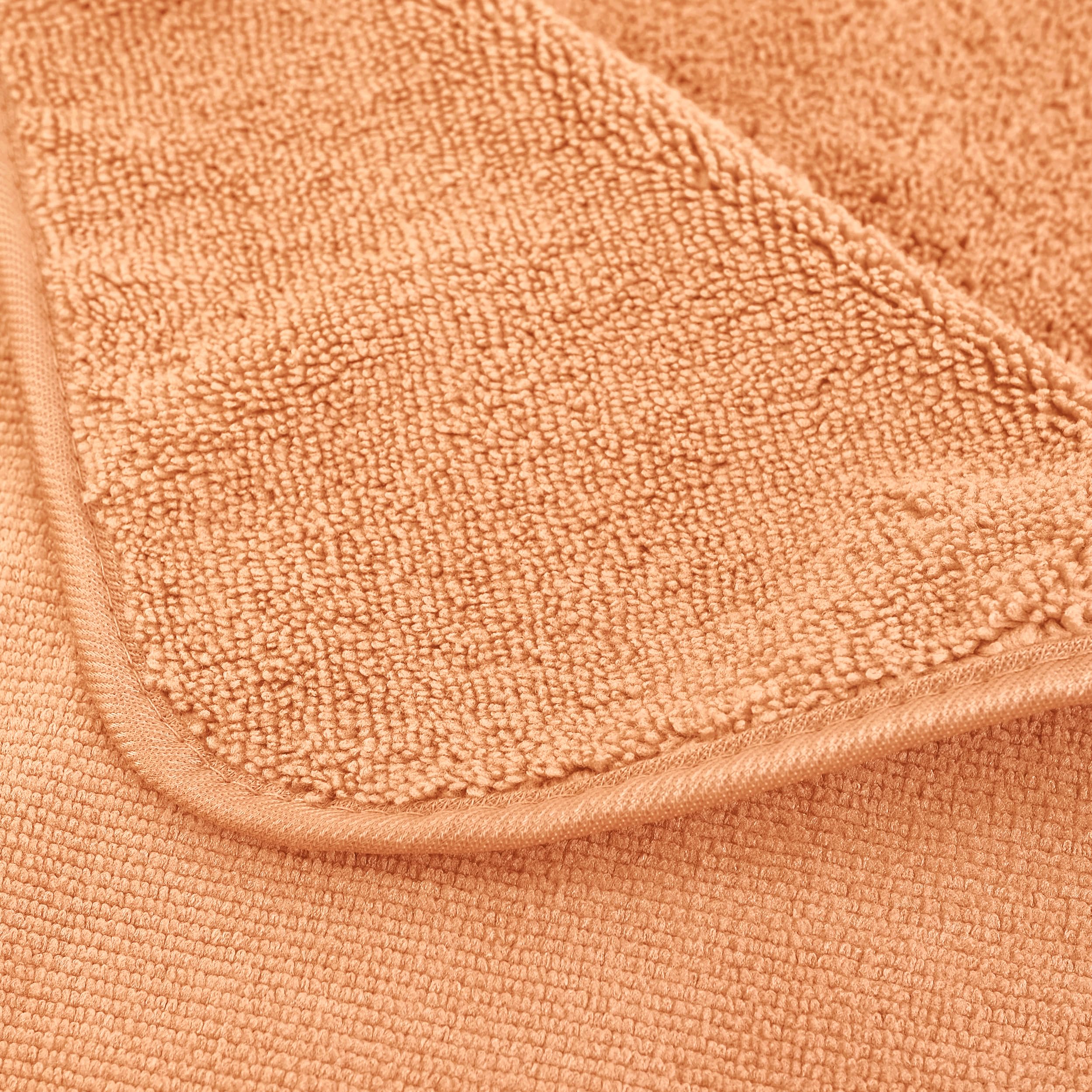 Polyte Oversize, 60 X 30 In., Quick Dry Lint Free Microfiber Bath Towel Set, 6 Piece (Orange)
