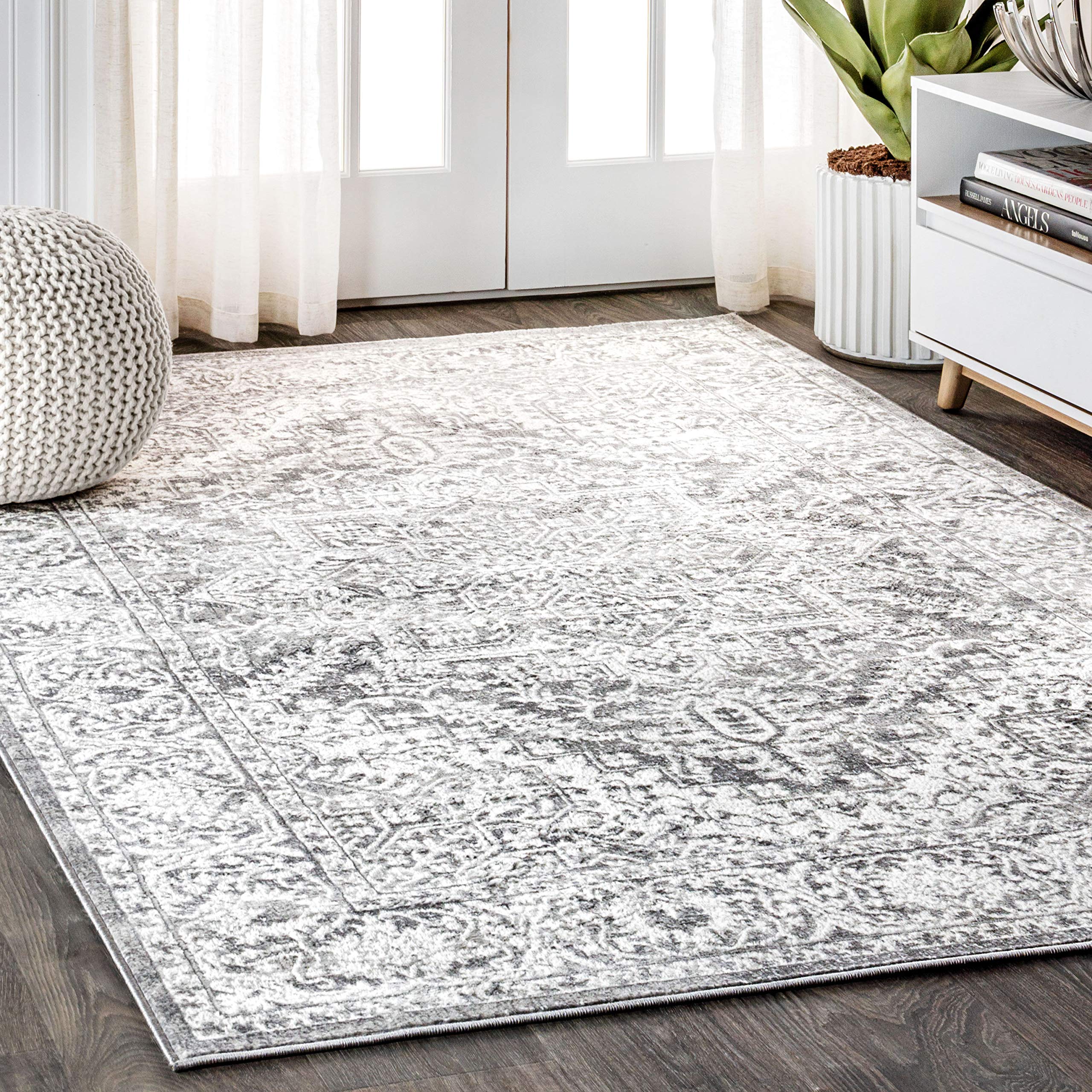 JONATHAN Y MDP100A-5 Modern Vintage Medallion Indoor Area-Rug Country Floral Easy-Cleaning Bedroom Kitchen Living Room, 63 X 90,