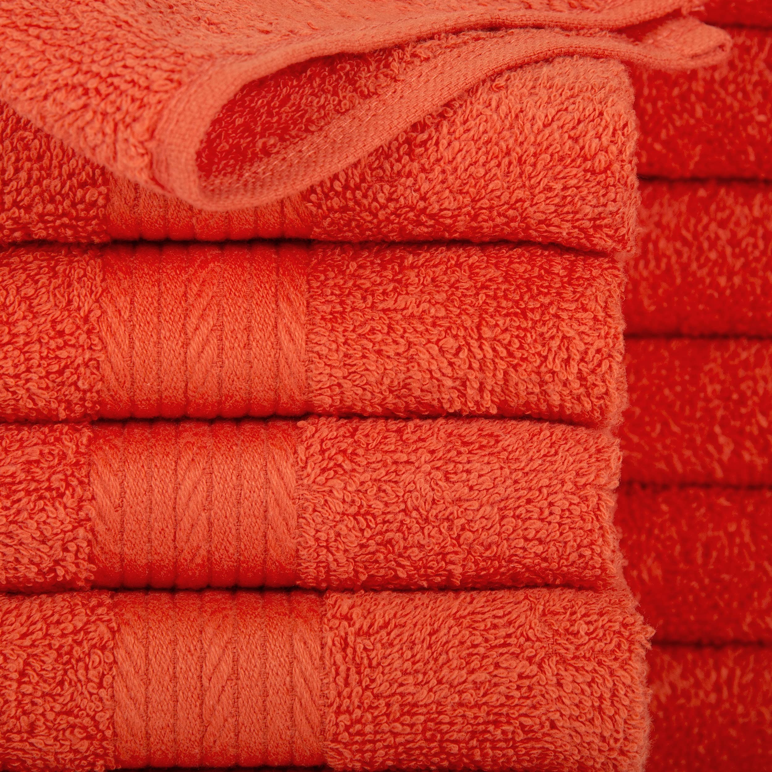 Ample Decor Wash Cloths Pack Of 50 12 X 12 Inch 100% Cotton 600 Gsm, Soft Absorbent, Machine Washable Face Towels, Reusable Fing