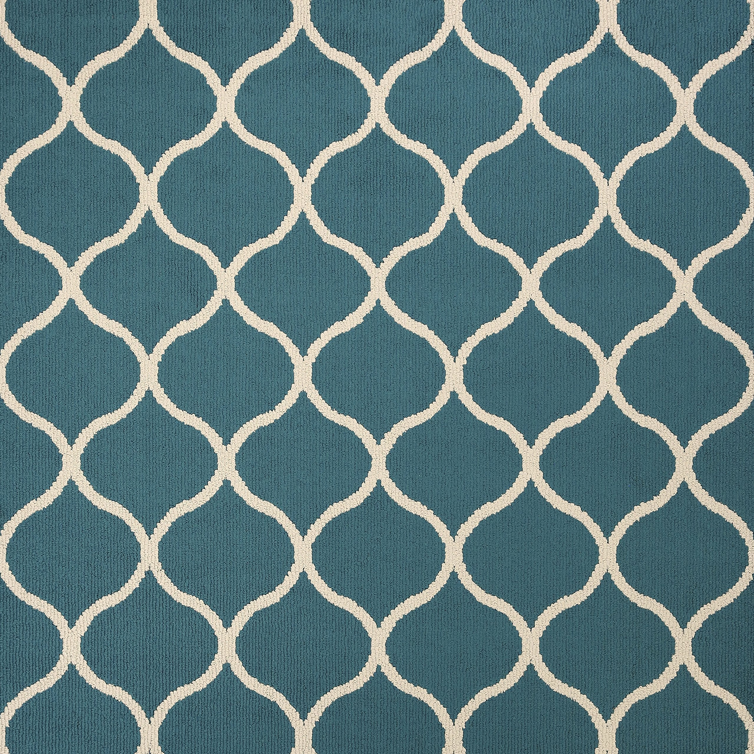 Maples Rugs Rebecca Contemporary Area Rugs for Living Room & Bedroom [Made in USA], 5 x 7, Teal/Sand