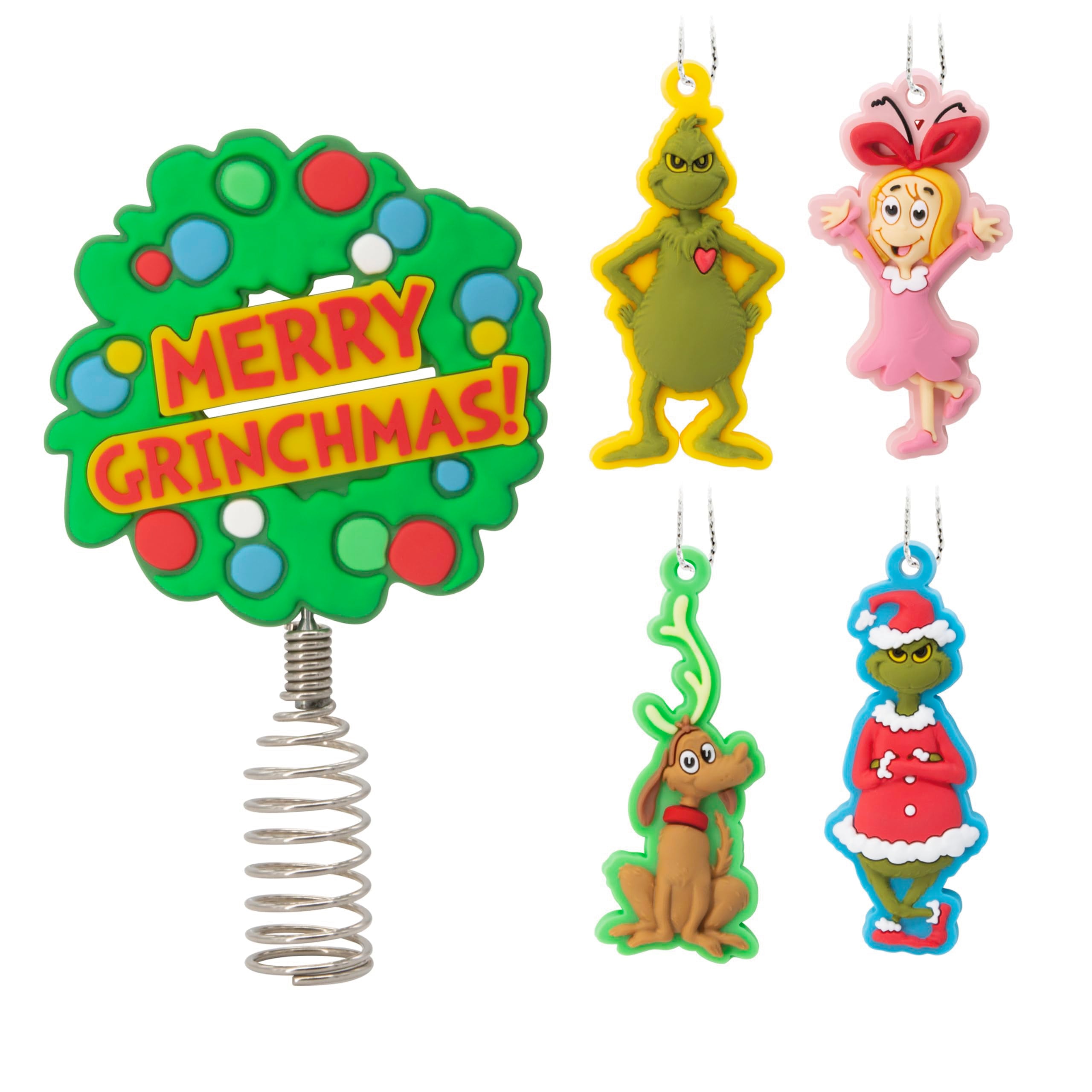 Hallmark Dr. Seuss s How The Grinch Stole Christmas! Mini Christmas Tree Topper and Ornaments, Set of 5