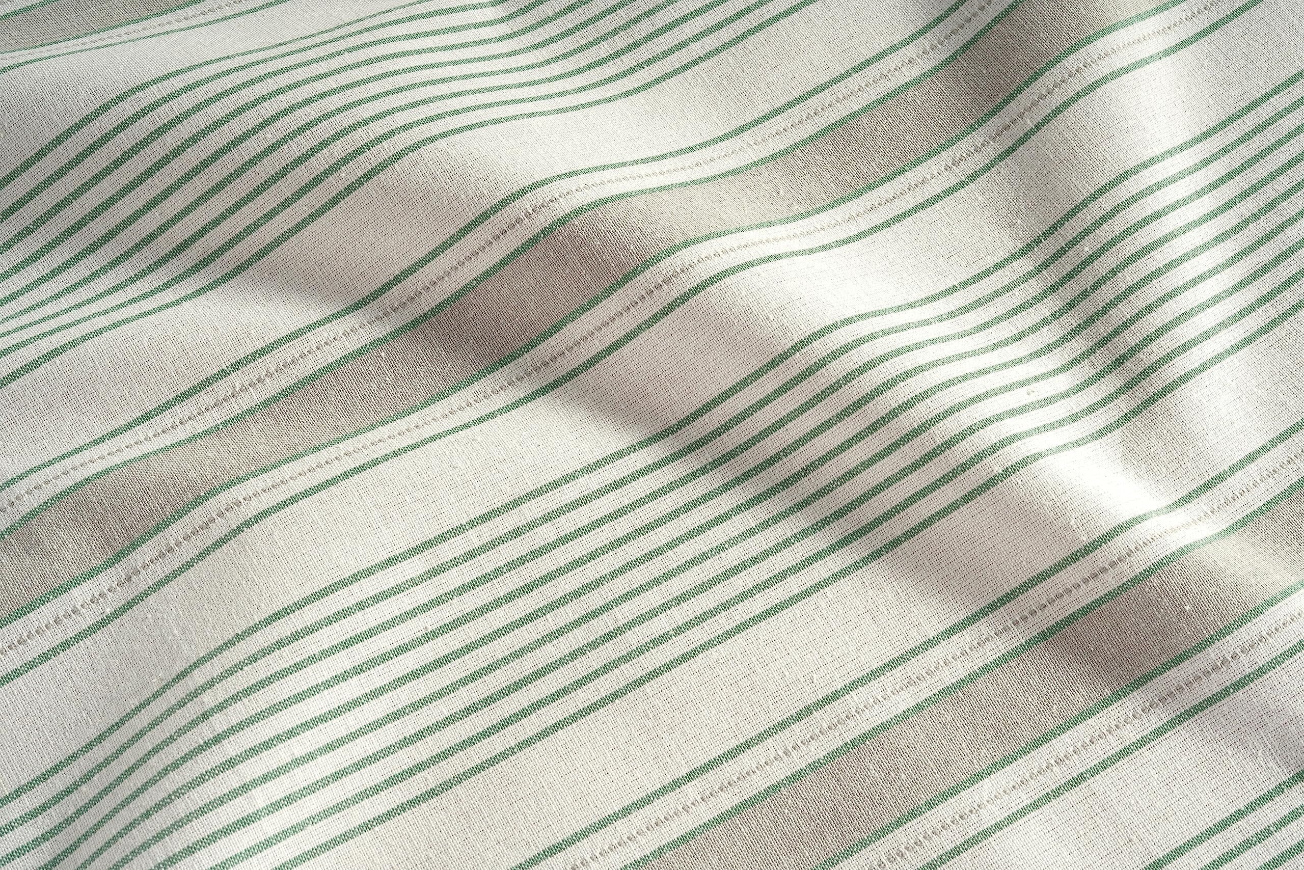 Casa De Lan Cotton Table Cloth - Rectangle Table Cover - Dobby Stripe Cover - Cotton Mitered Stitched - Table Covers For Kitchen