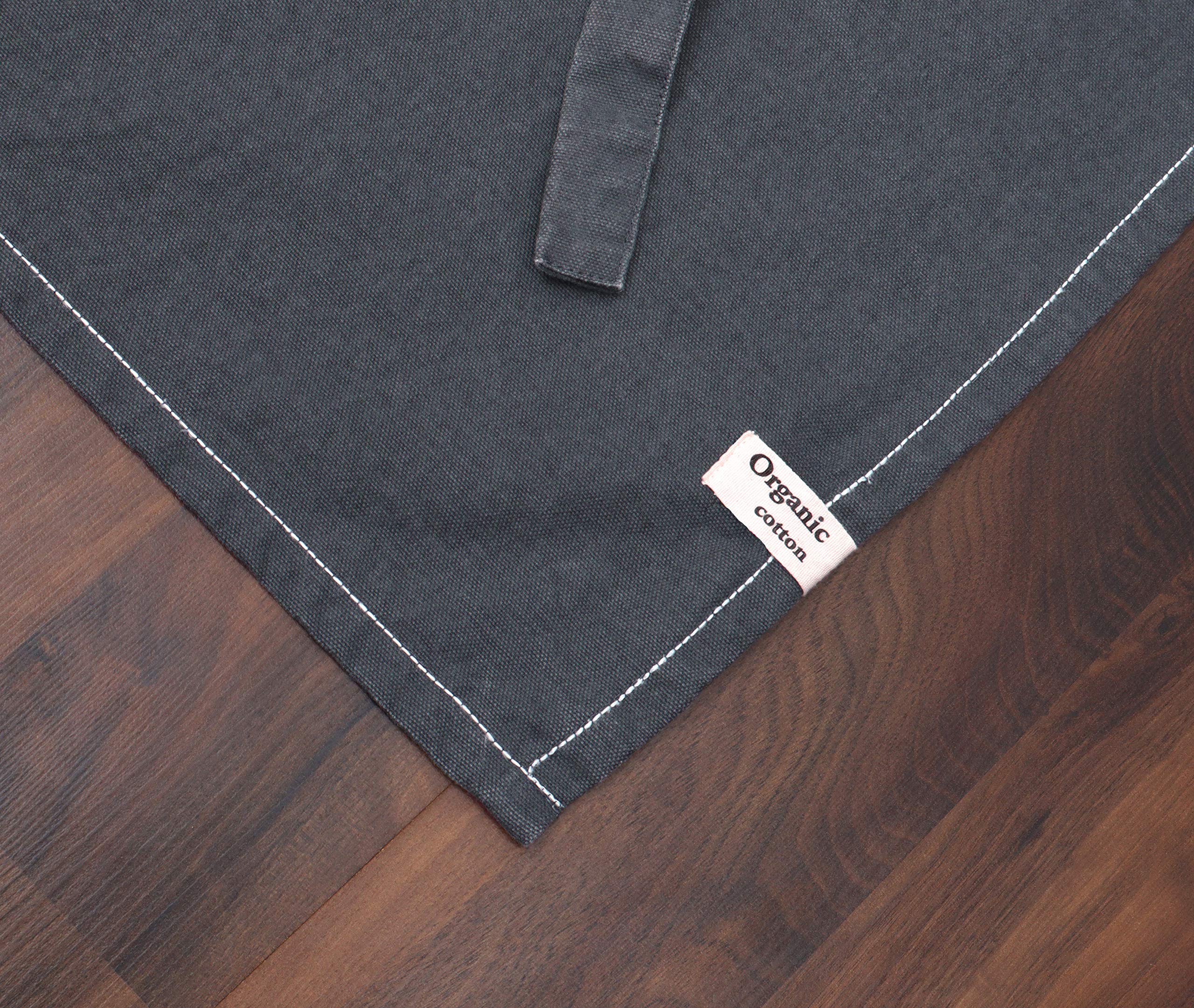 Amour Infini Cotton Solid Aprons For Women With Pocket, Adjustable Strap And Waist Ties Washed Chef Aprons For Cooking, Baking A