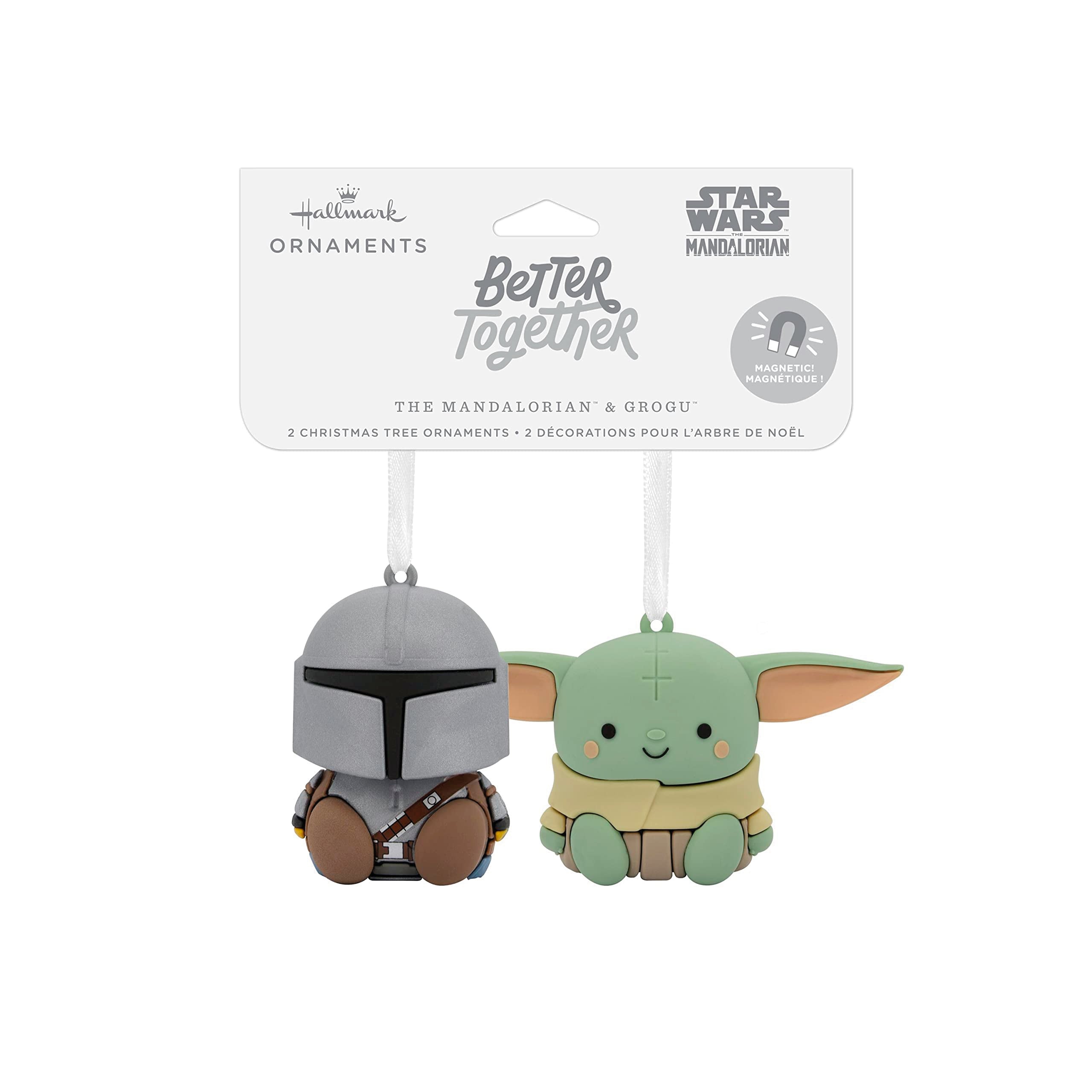 Hallmark Better Together Star Wars: The Mandalorian and Grogu Magnetic Christmas Ornaments, Set of 2, Shatterproof