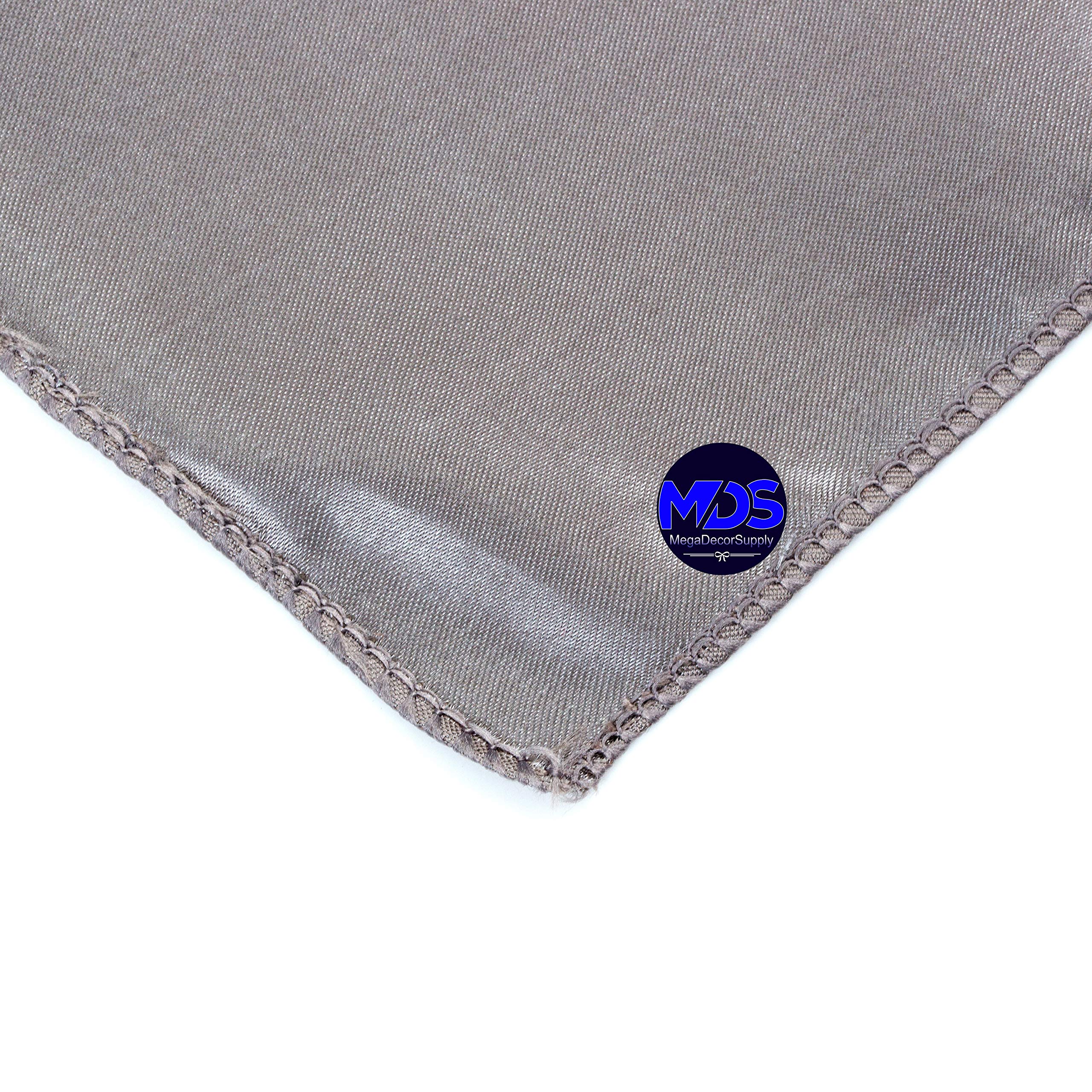 Mds Pack Of 50 Wedding Satin 12''X 12'' Square Dinner Napkin Or Handkerchief For Wedding Banquet Decoration - Silver Gray