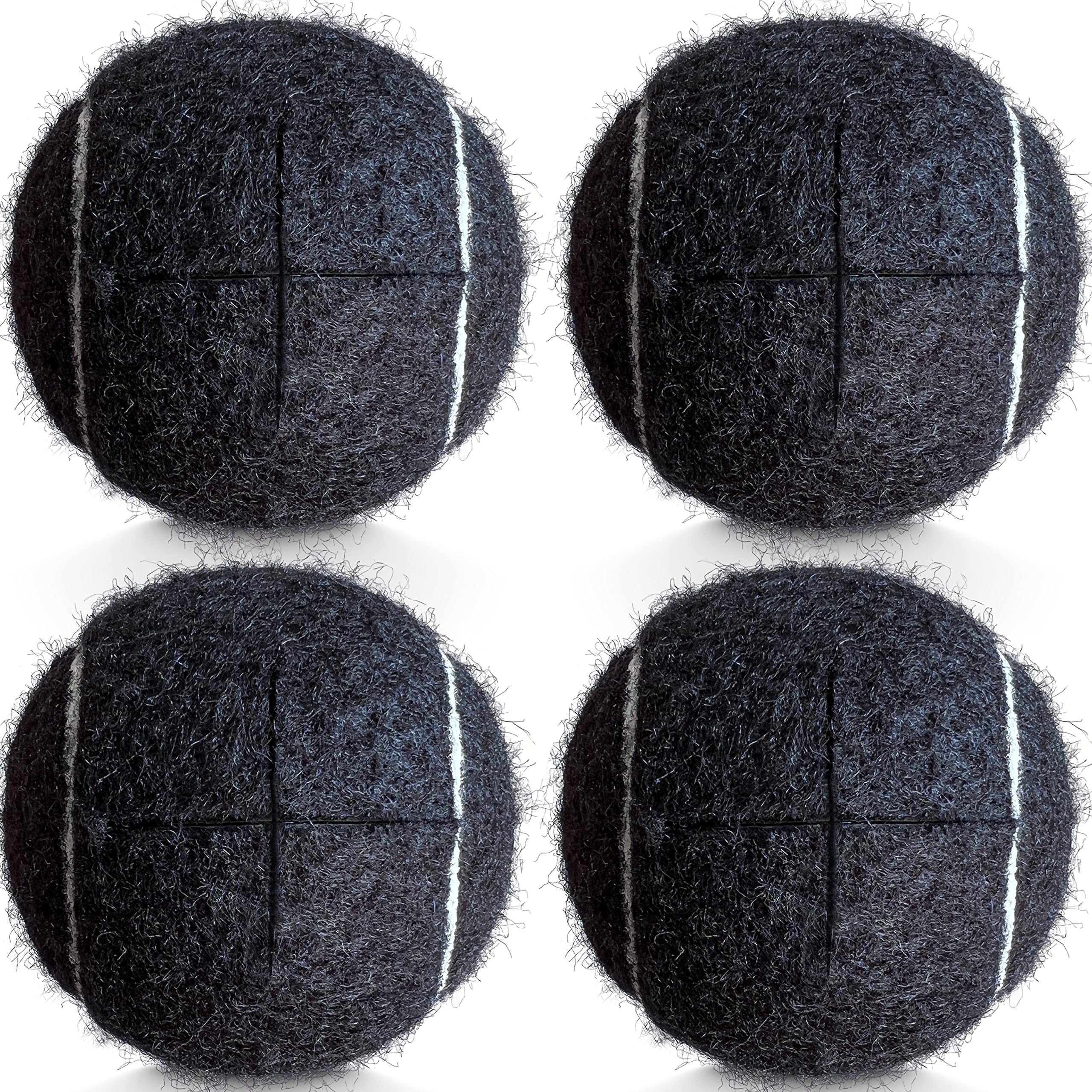 Hpwfhplf Precut Walker Tennis Balls, 4Pcs Tennis Balls For Chairs Desks Furniture Legs And Floor Protection (Black)