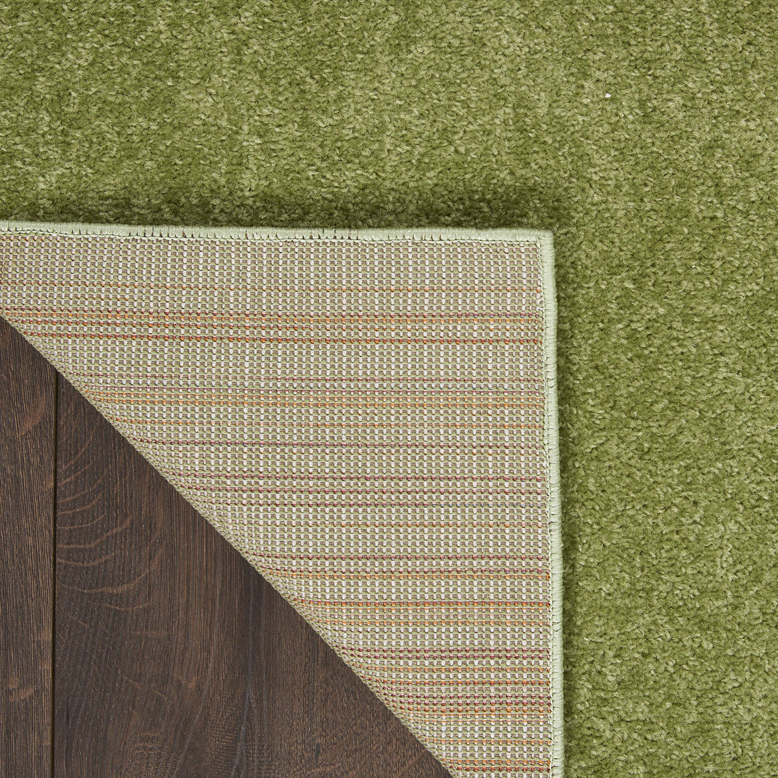 Nourison Essentials Indoor/Outdoor Green 22 x 10 Area-Rug, Easy-Cleaning, Non Shedding, Bed Room, Living Room, Dining Room,