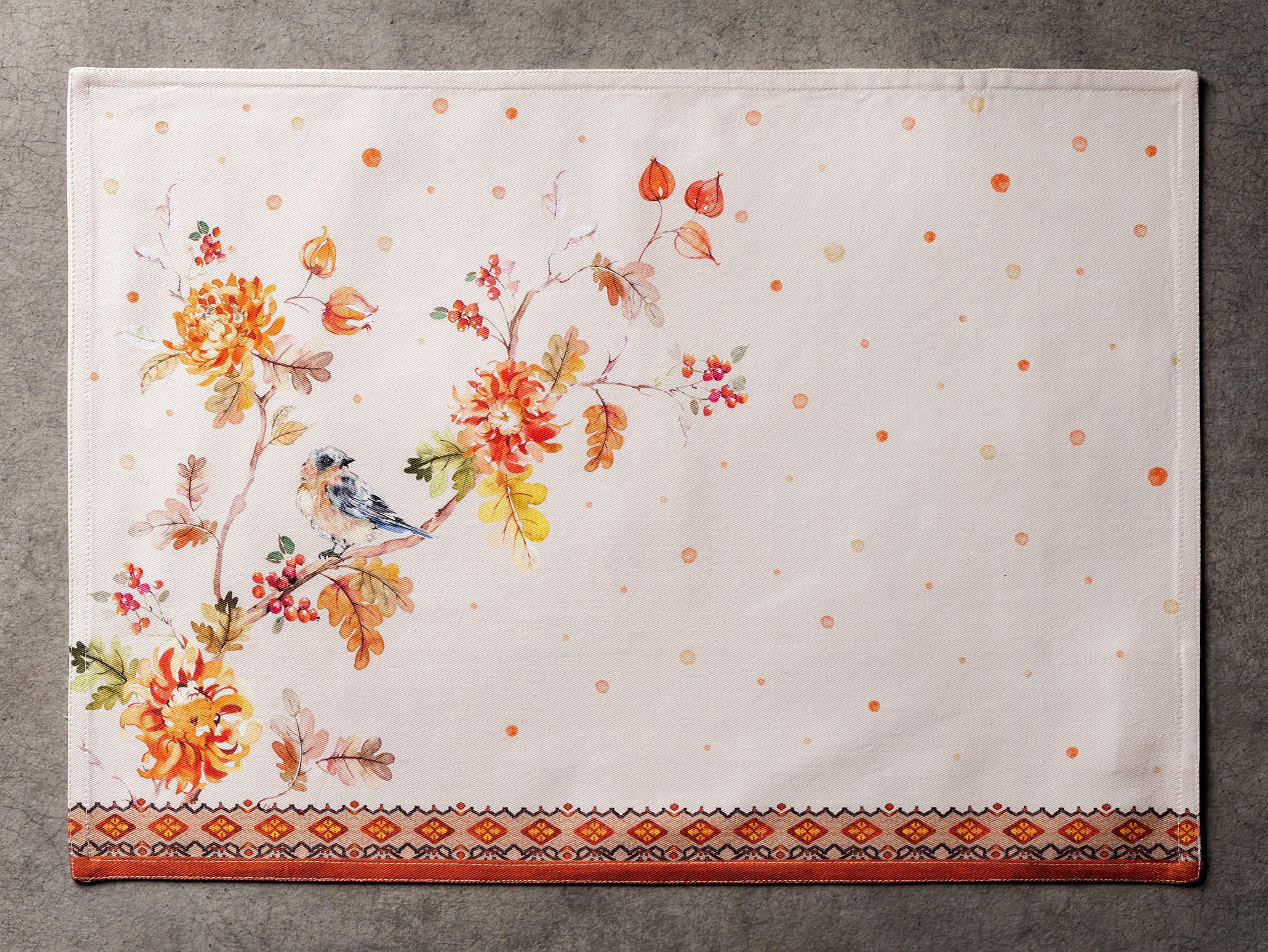 Maison D' Hermine Cloth Placemats Set Of 4, 100% Cotton Decorative Washable Table Place Mat, Kitchen, Wedding, Restaurant & Camp