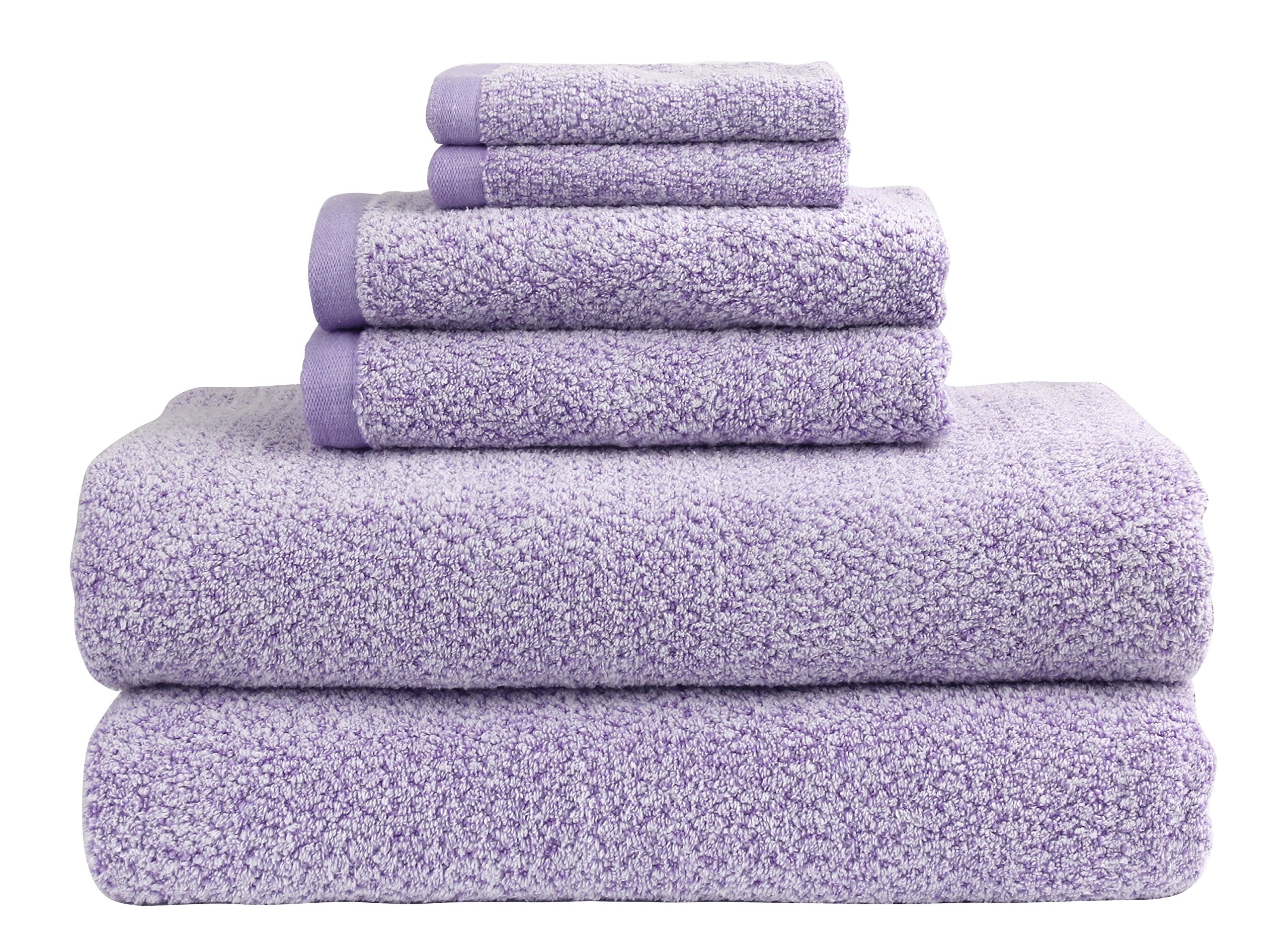 Everplush Diamond Jacquard 6 Pieces Bath Sheet Set, Lavender