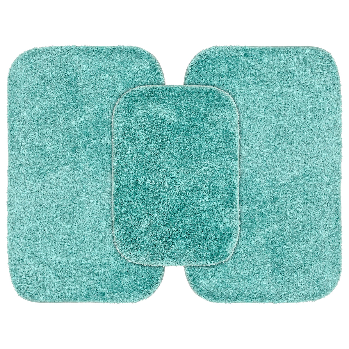 Garland Rug Traditional Nylon Washable Sea Foam 3 Bath Rugs (17 X 24, 21 X 34, 21 X 34) - Soft, Absorbent, And Styli