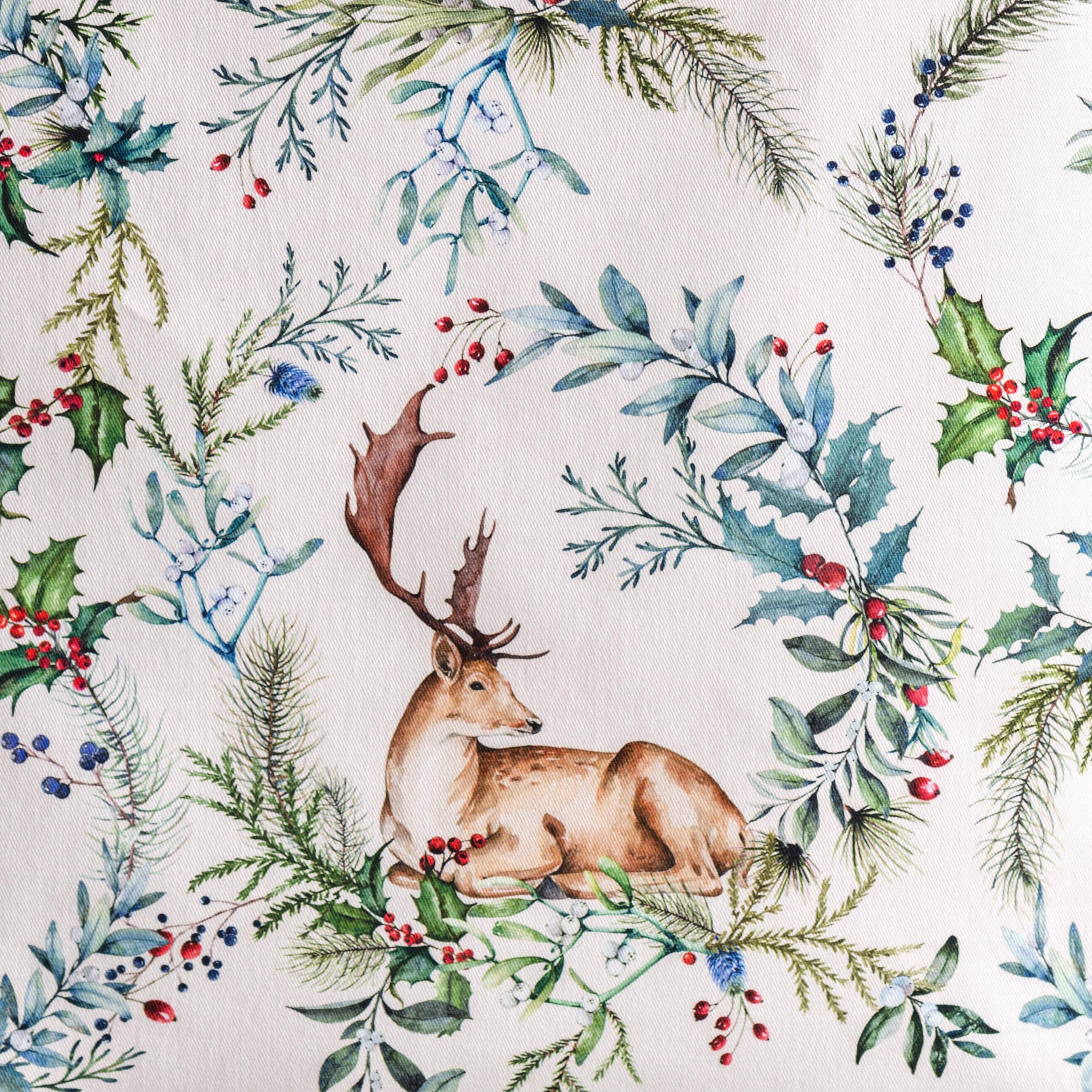 Maison d' Hermine Cotton Table Runner, 14.50"x108", Holly Time, Decorative for Home, Wedding, Thanksgiving, Christmas