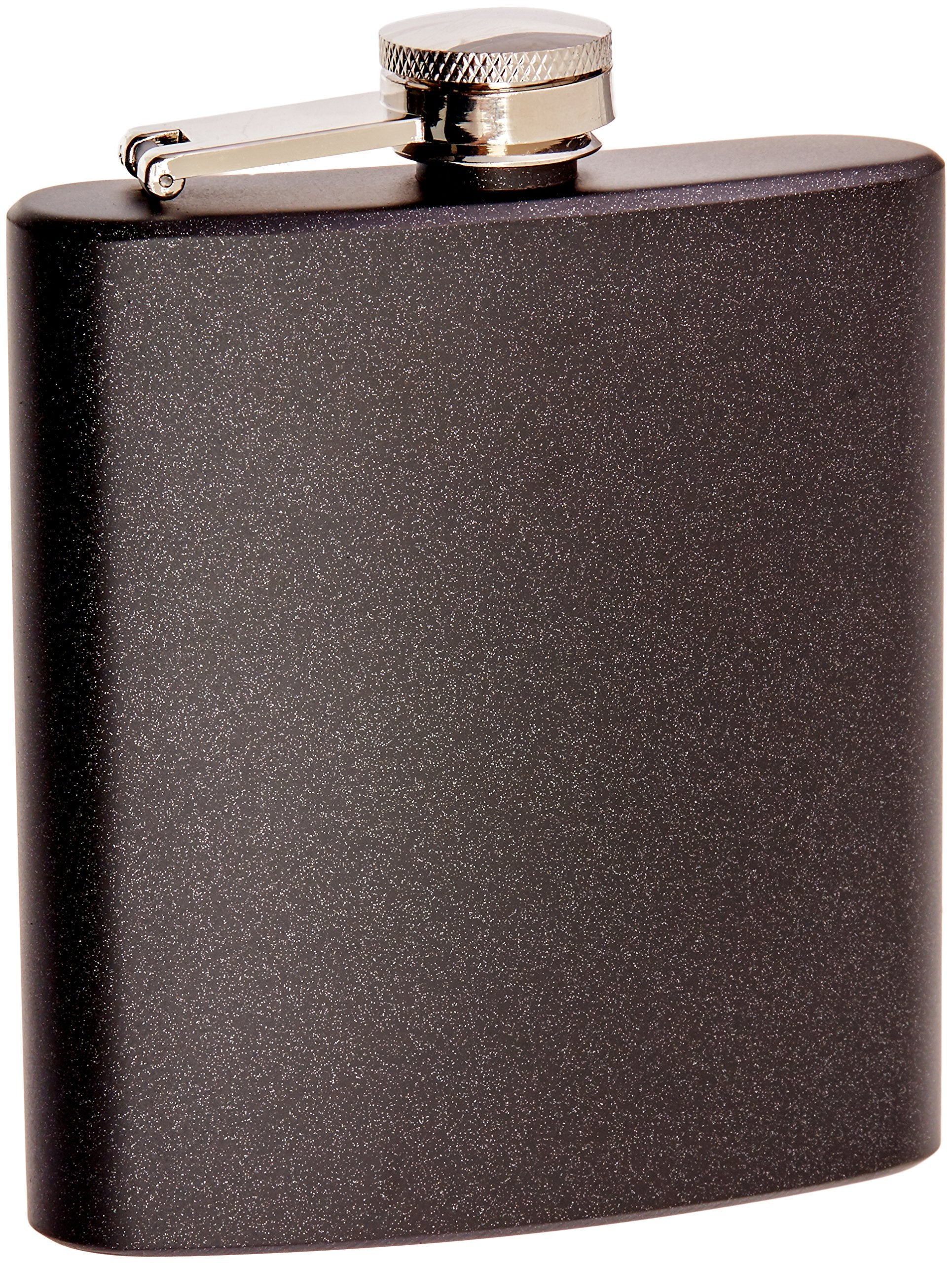 Top Shelf Flasks Pearlized Painted Hip Flask Assorted Colors, 6Oz, Black
