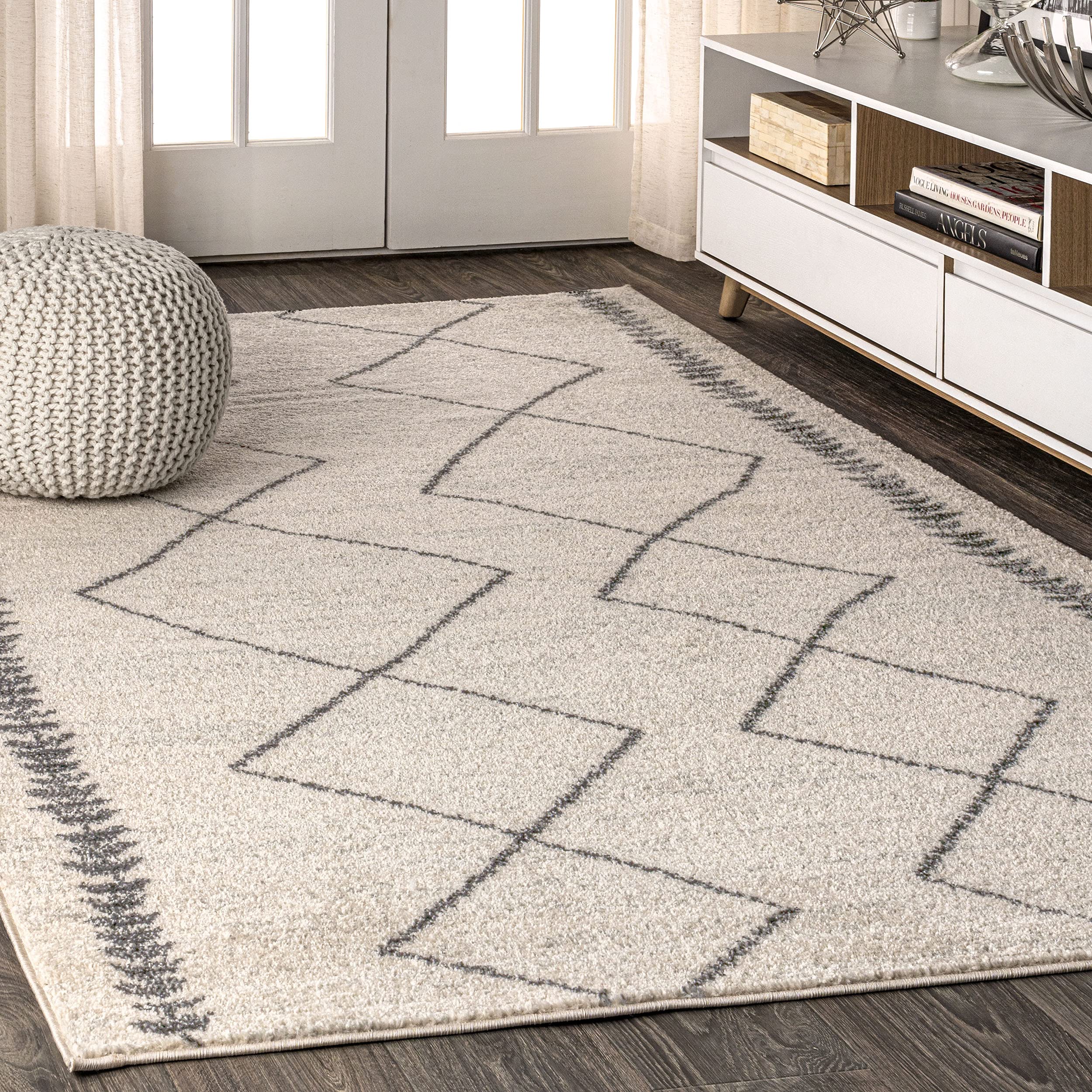 JONATHAN Y MOH203B-4 Zaina Moroccan Beni Souk Indoor Farmhouse Area-Rug Bohemian Minimalistic Geometric Easy-Cleaning Bedroom Ki