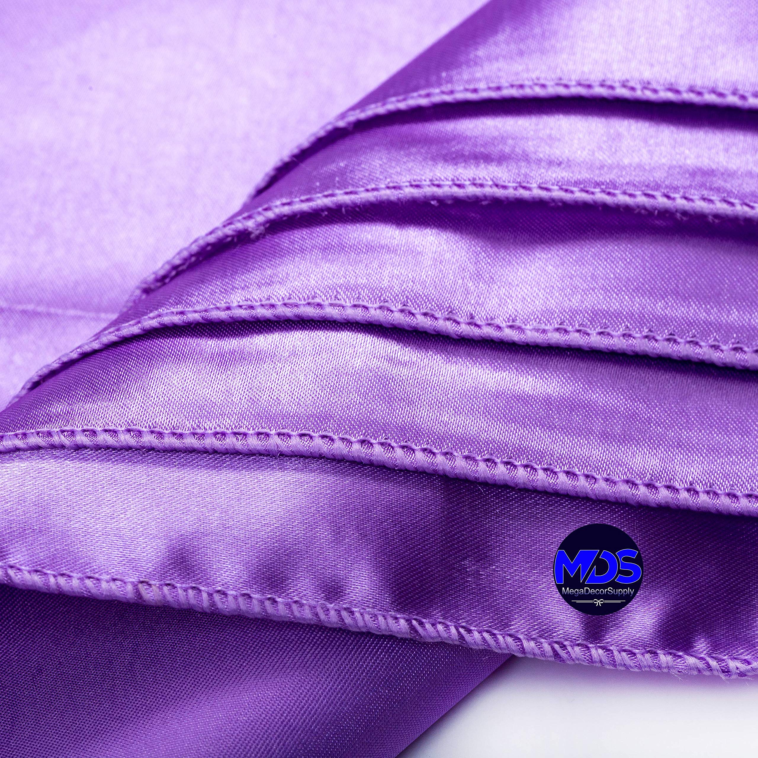 Mds Pack Of 10 Wedding Satin 12''X 12'' Square Dinner Napkin Or Handkerchief For Wedding Banquet Decoration - Lavender