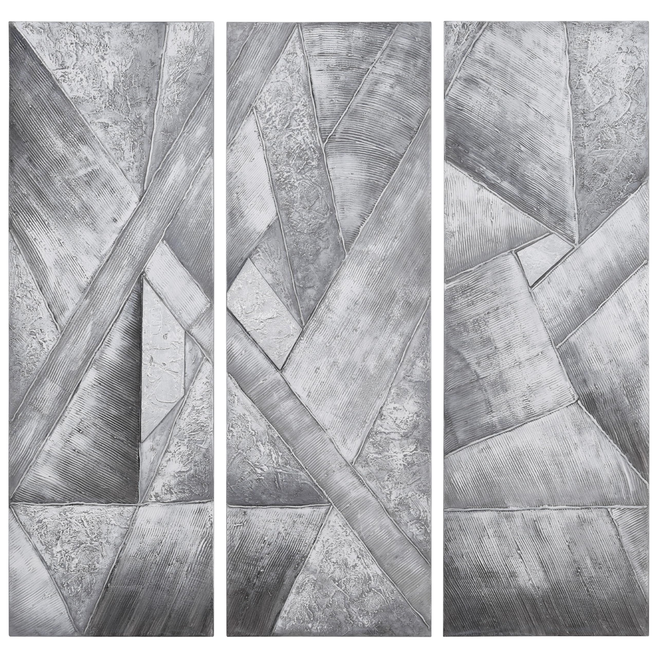 Empire Art Direct Abstract Wall Art Textured Hand Painted Canvas By Martin Edwards, Triptych, 60 X 20 Each, Diamonds