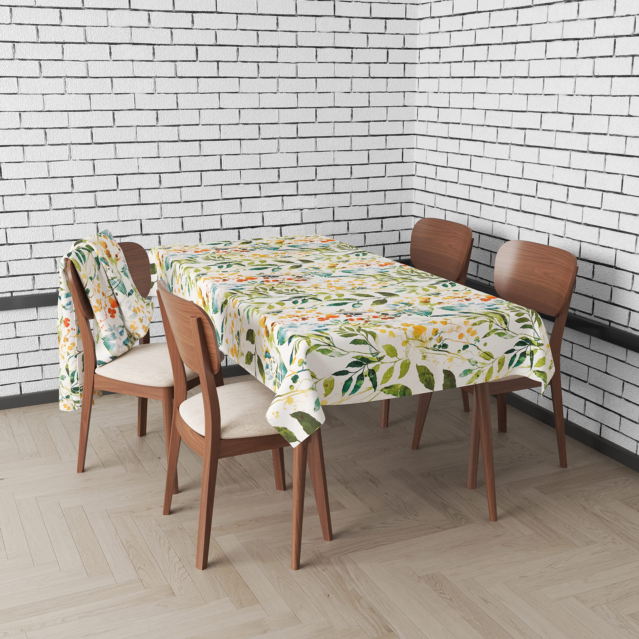Kovot Floral 60'' X 84'' Rectangle Oblong Tablecloth | Indoor & Outdoor Spill-Proof Dining Table Cover For Spring, Summer, Kitch
