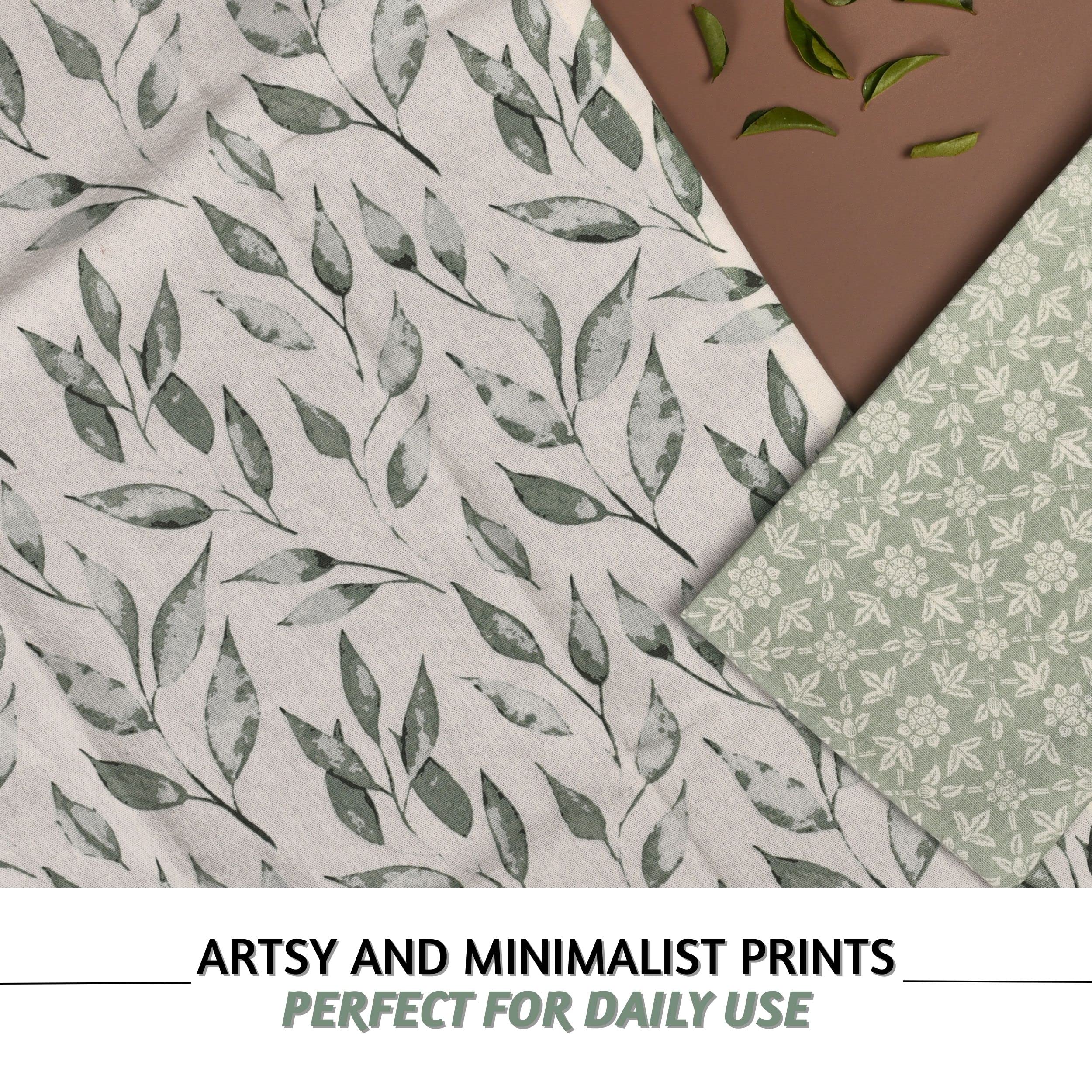 Folkulture Kitchen Towels With Hanging Loop, 18 X 28 Inches, Set Of 3 Modern Tea Towels Or Dish Towels For Drying Dishes, 100% C