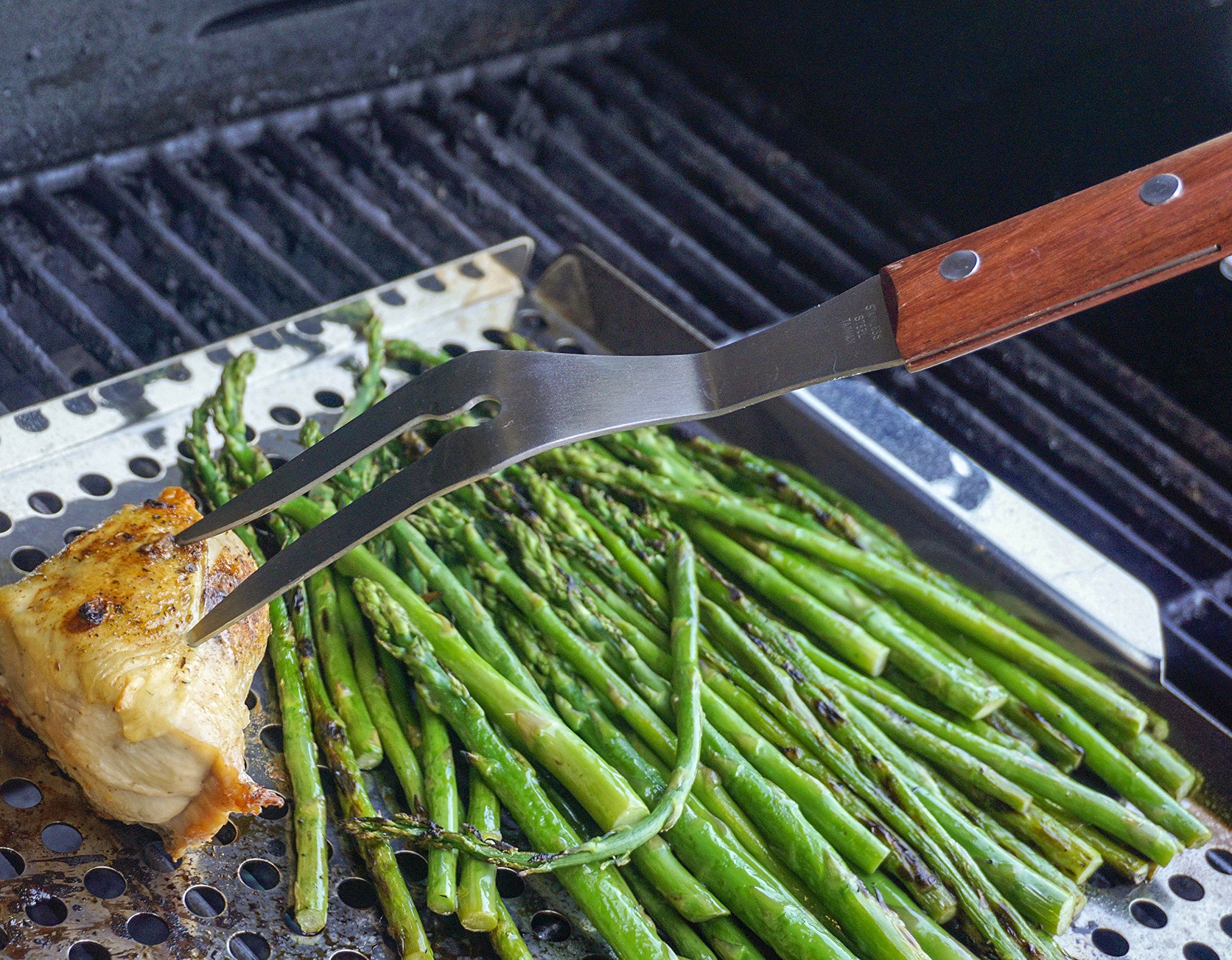 Rsvp International Endurance (Bq-Frk) Bbq Grill Fork, 17.25'' | Long Handle Keeps Hands Safe From Fire | Made From Stainless Ste