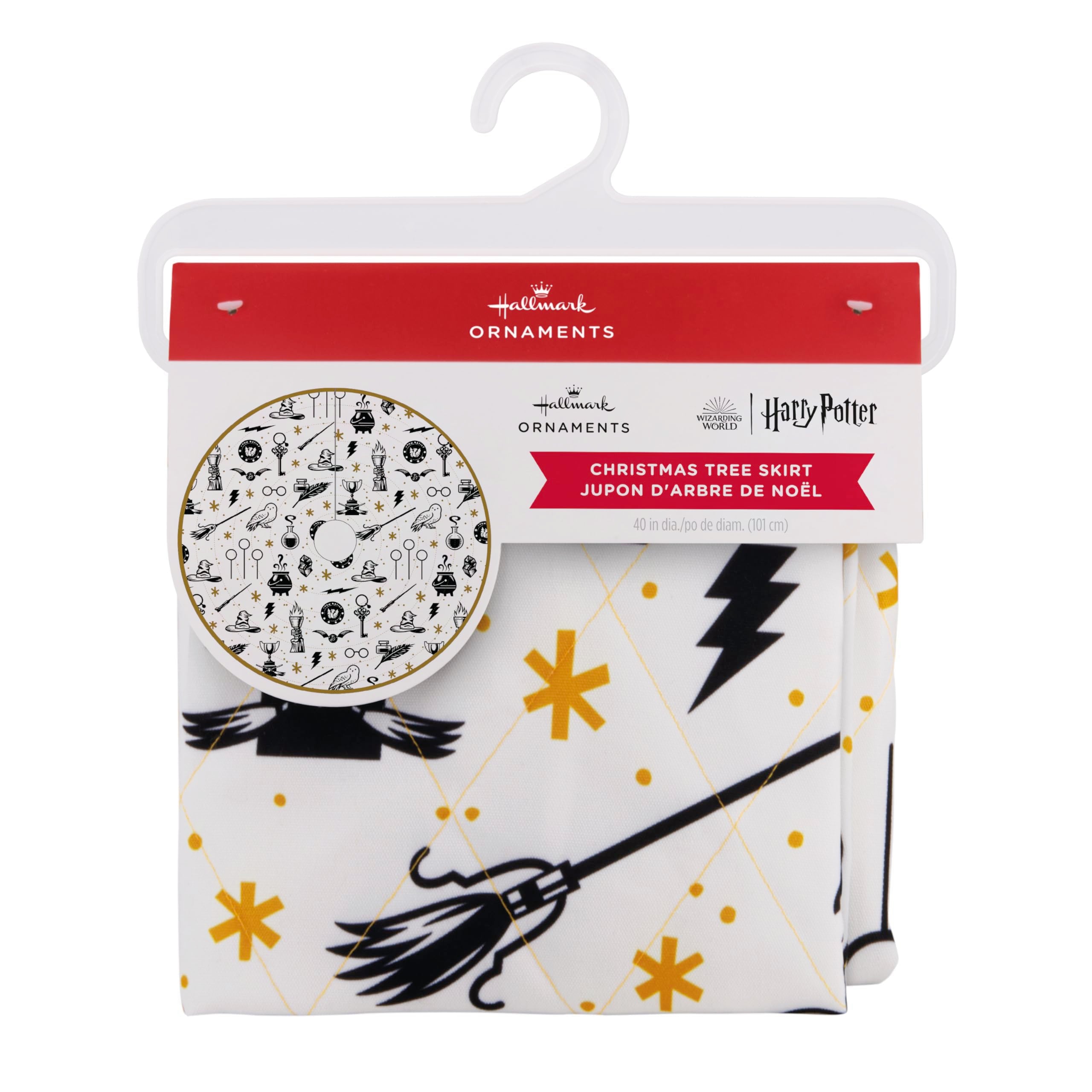 Hallmark Harry Potter Christmas Tree Skirt, Sorting Hat, Quidditch, Golden Snitch, Hedwig