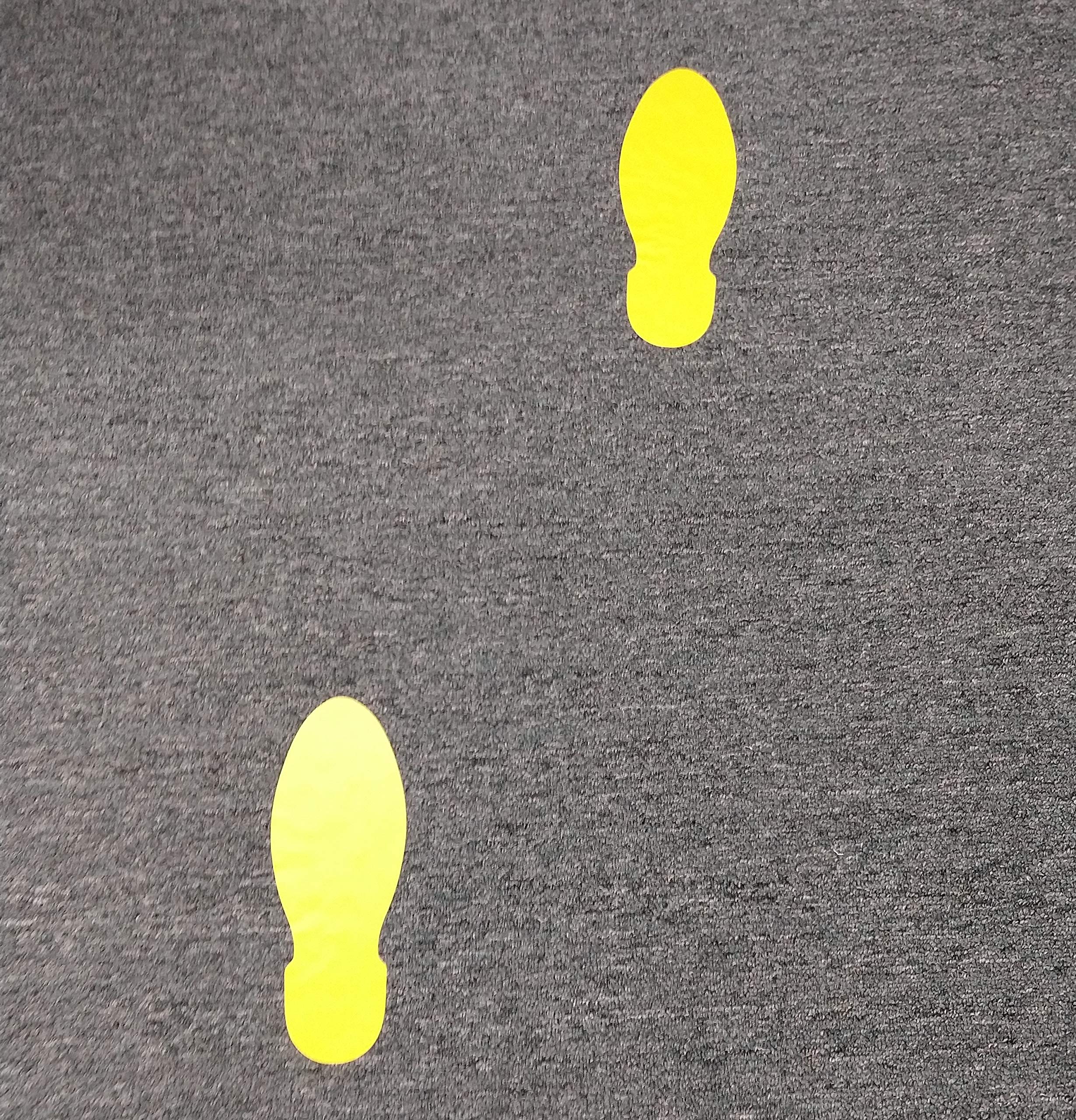 LiteMark 9 Inch Bright Red Unifoot Footprint Stickers Safe for Floors and Walls - 6 Pairs - Straight Feet Design